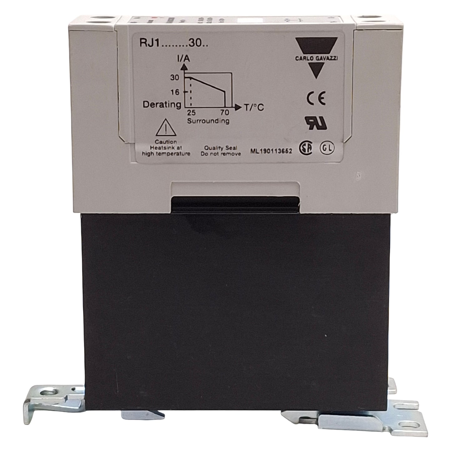 Used Carlo Gavazzi RJ1A60D30U Solid State Relay, 30A 600VAC Load, 4-32VDC Control
