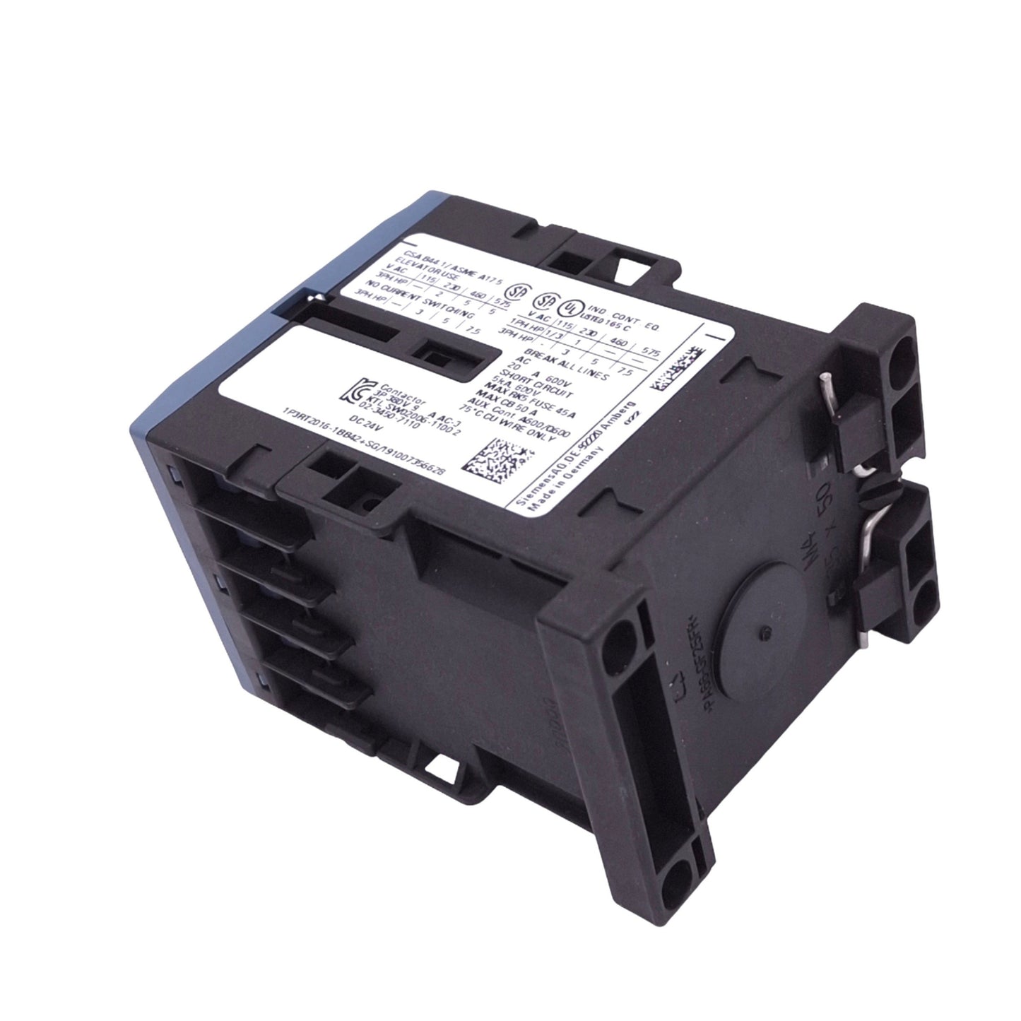 Used Siemens 3RT2016-1BB42 SIRIUS Contactor, 3-Pole NO, 1NC Aux, 9A Max, 24VDC Coil