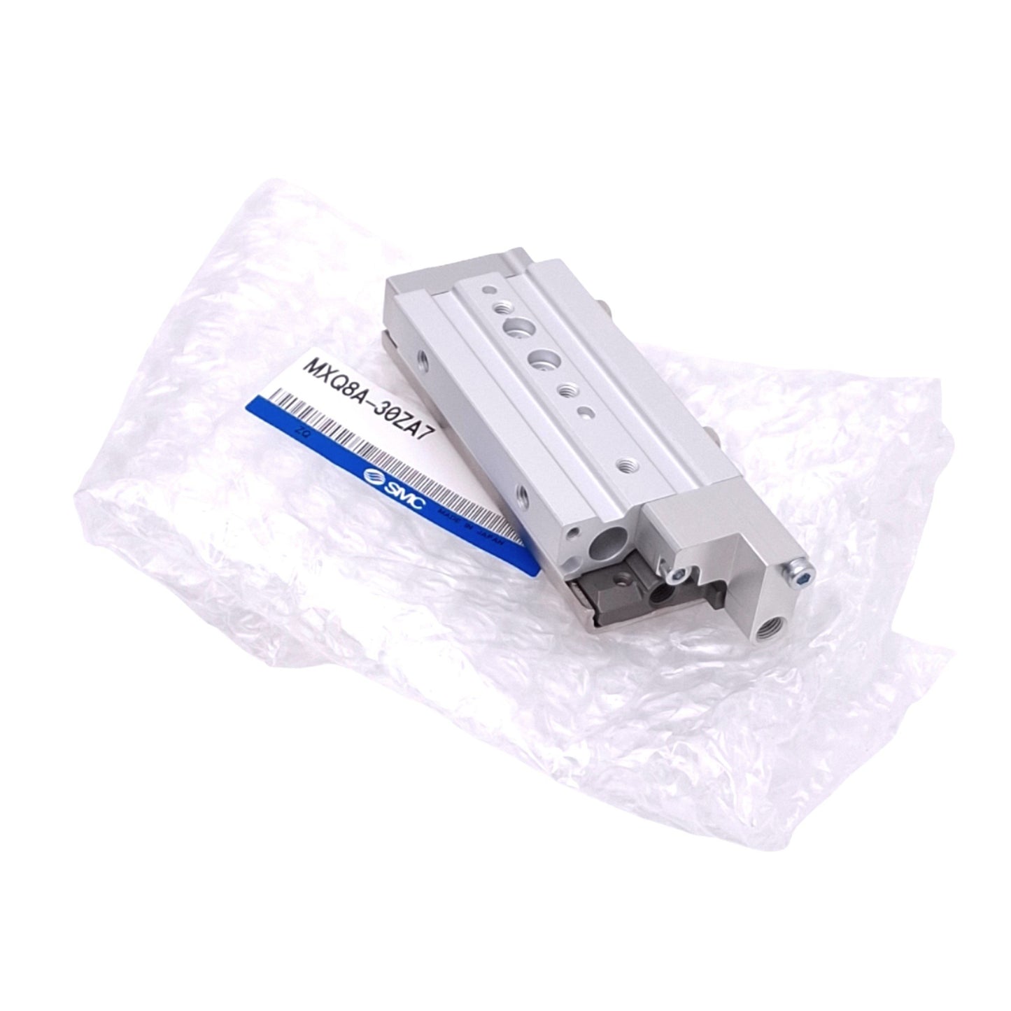 New SMC MXQ8A-30ZA7 Air Slide Table, 8mm Bore, 30mm Stroke, M5, 0.7MPa Max
