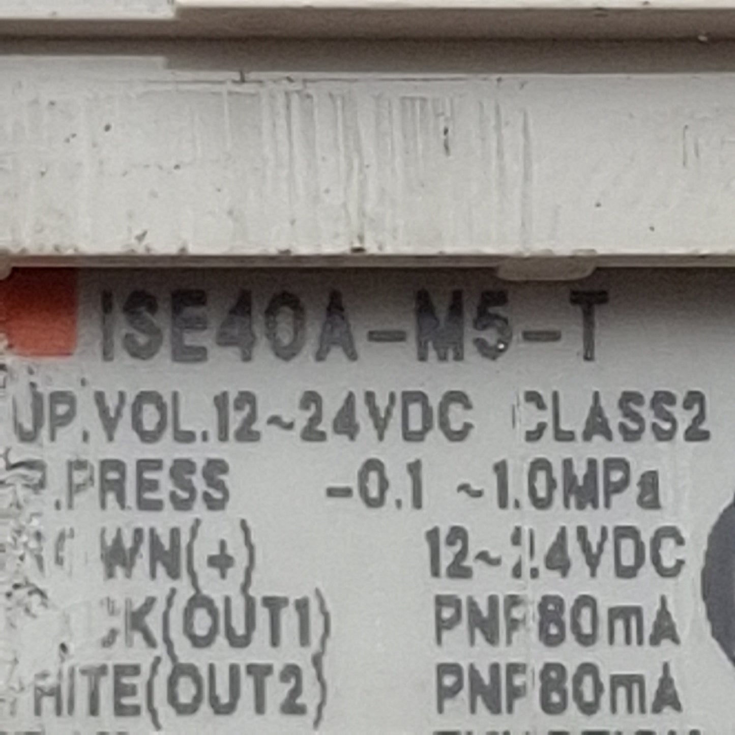 Used SMC ISE40A-M5-T Digital Pressure Switch, PNP, 12-24VDC, -0.1~1.0MPa 5-Wire Leads