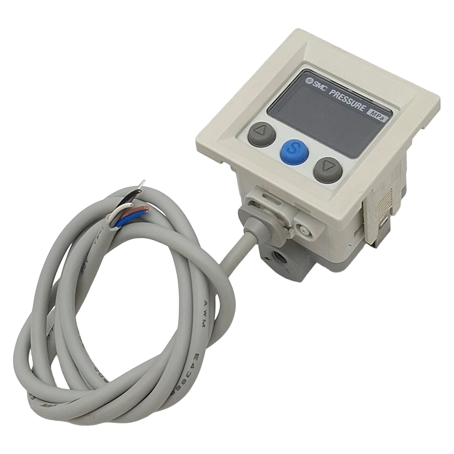 Used SMC ISE40A-M5-T Digital Pressure Switch, PNP, 12-24VDC, -0.1~1.0MPa 5-Wire Leads