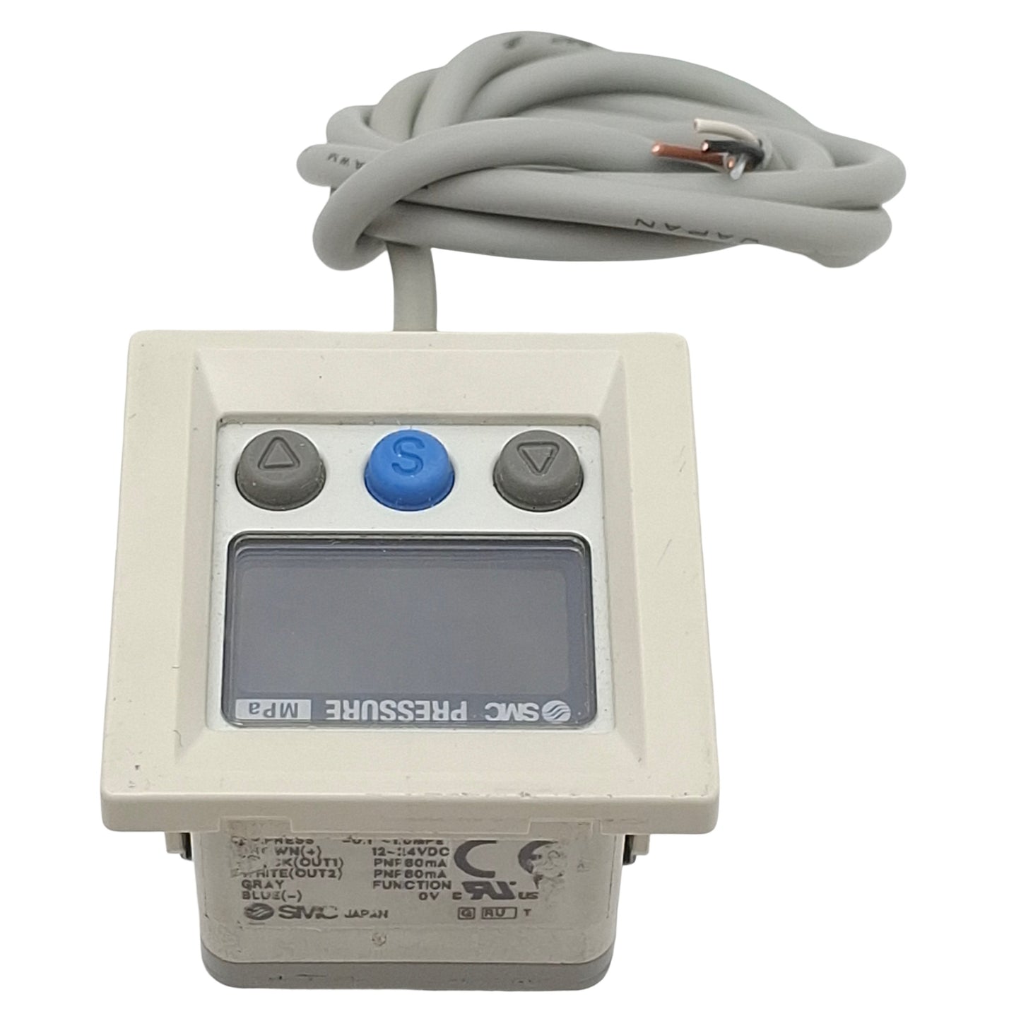 Used SMC ISE40A-M5-T Digital Pressure Switch, PNP, 12-24VDC, -0.1~1.0MPa 5-Wire Leads