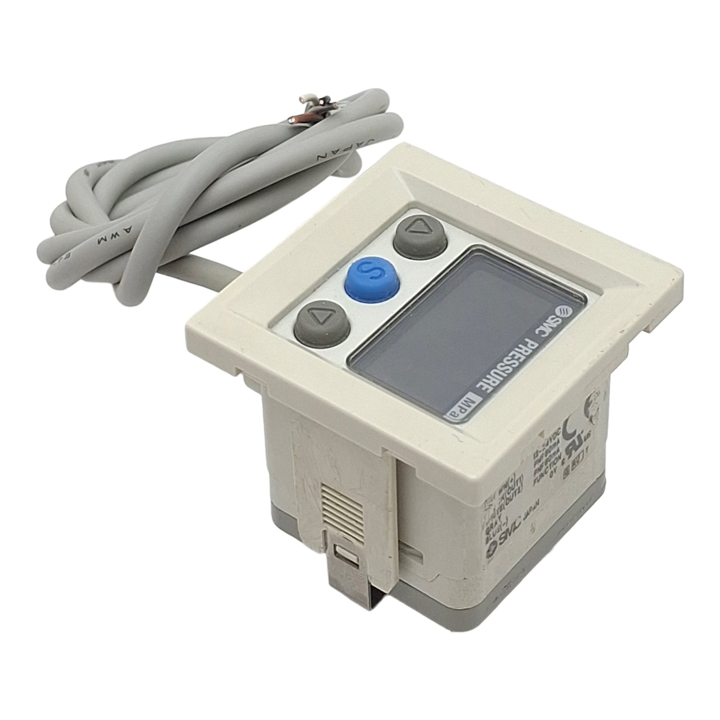 Used SMC ISE40A-M5-T Digital Pressure Switch, PNP, 12-24VDC, -0.1~1.0MPa 5-Wire Leads