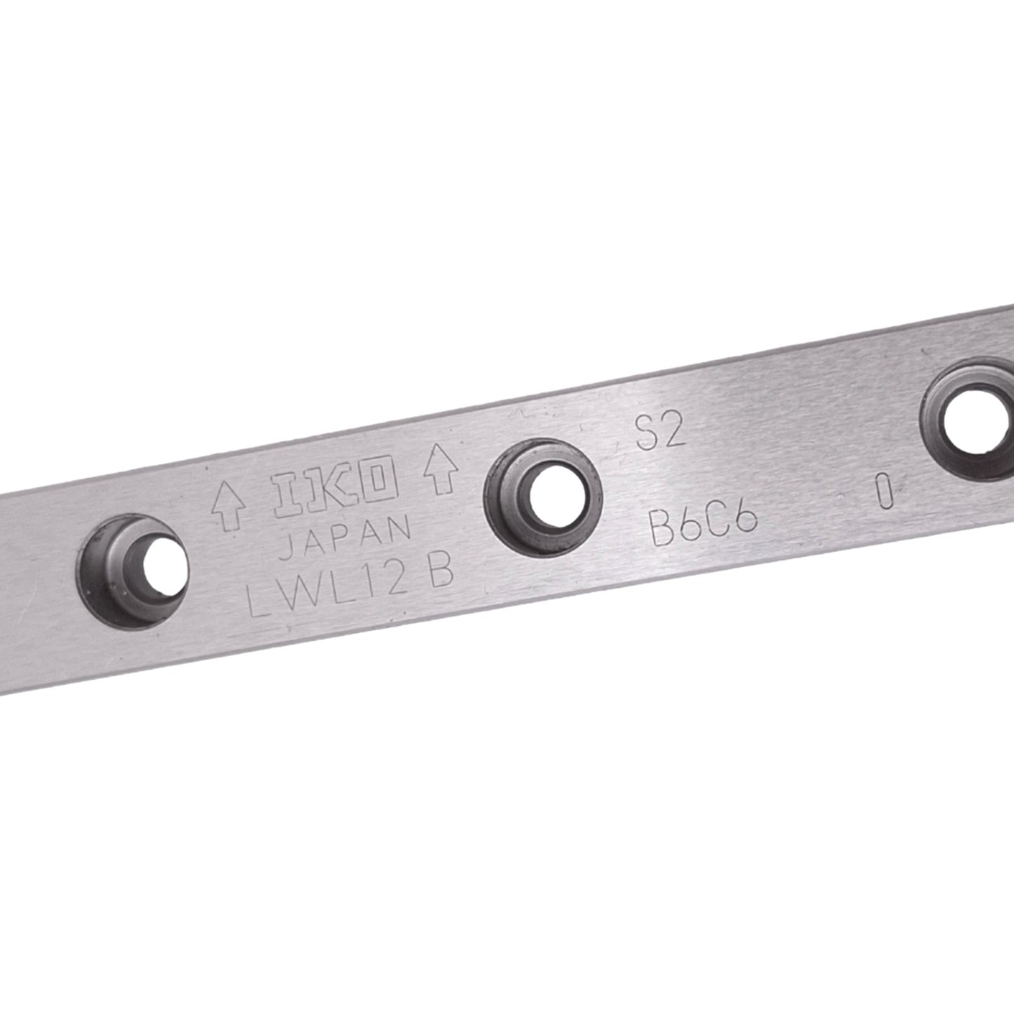 Used IKO LWL12B Linear Guide Block w/ 12x470mm Rail, 25mm Pitch, M3, 4290N Max