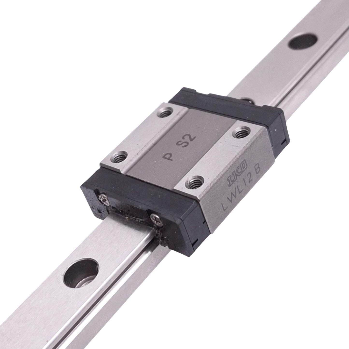 Used IKO LWL12B Linear Guide Block w/ 12x470mm Rail, 25mm Pitch, M3, 4290N Max
