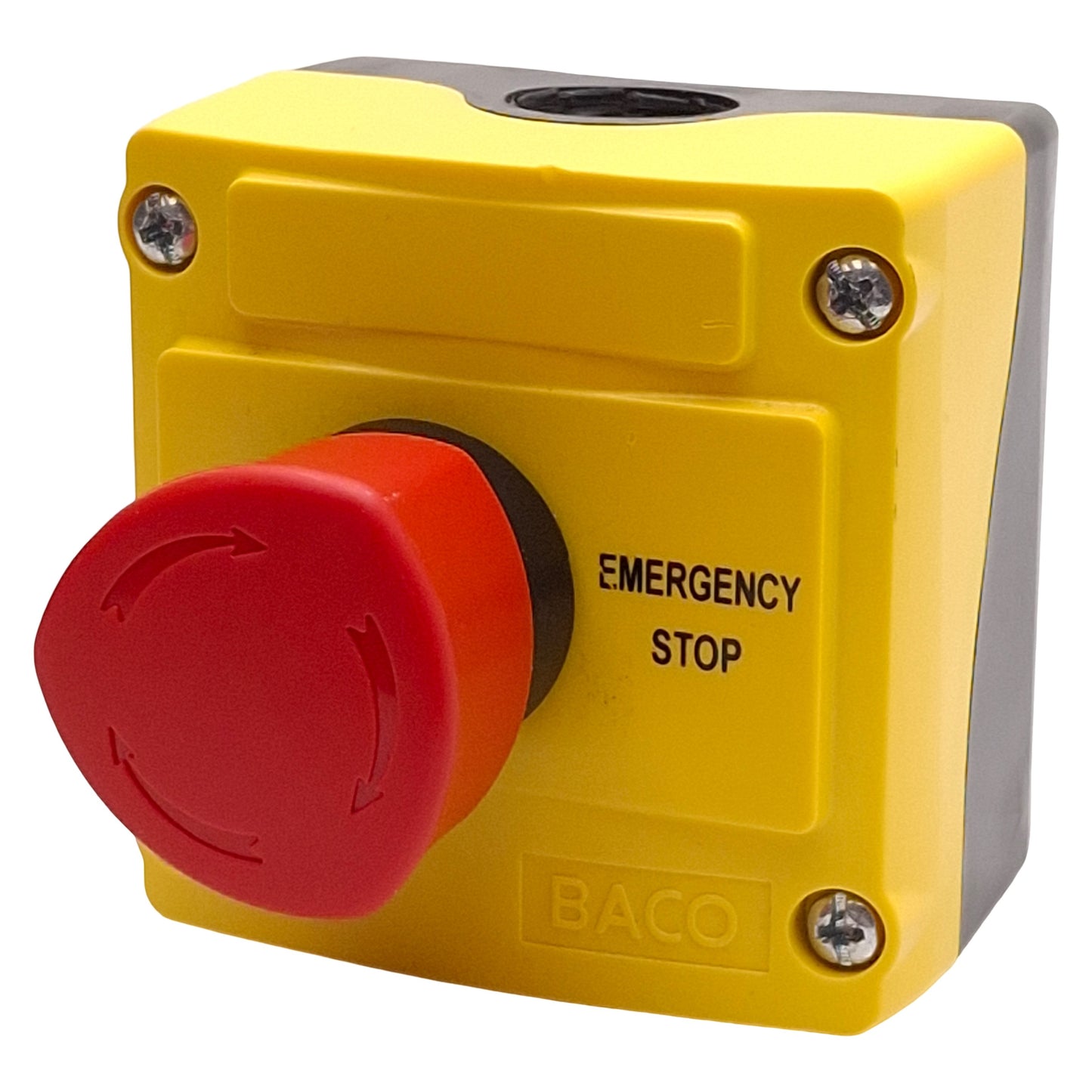 Used Baco LBX17302 Emergency Stop Control Station, Push-Turn, 2NC, 3A 240V, 22mm