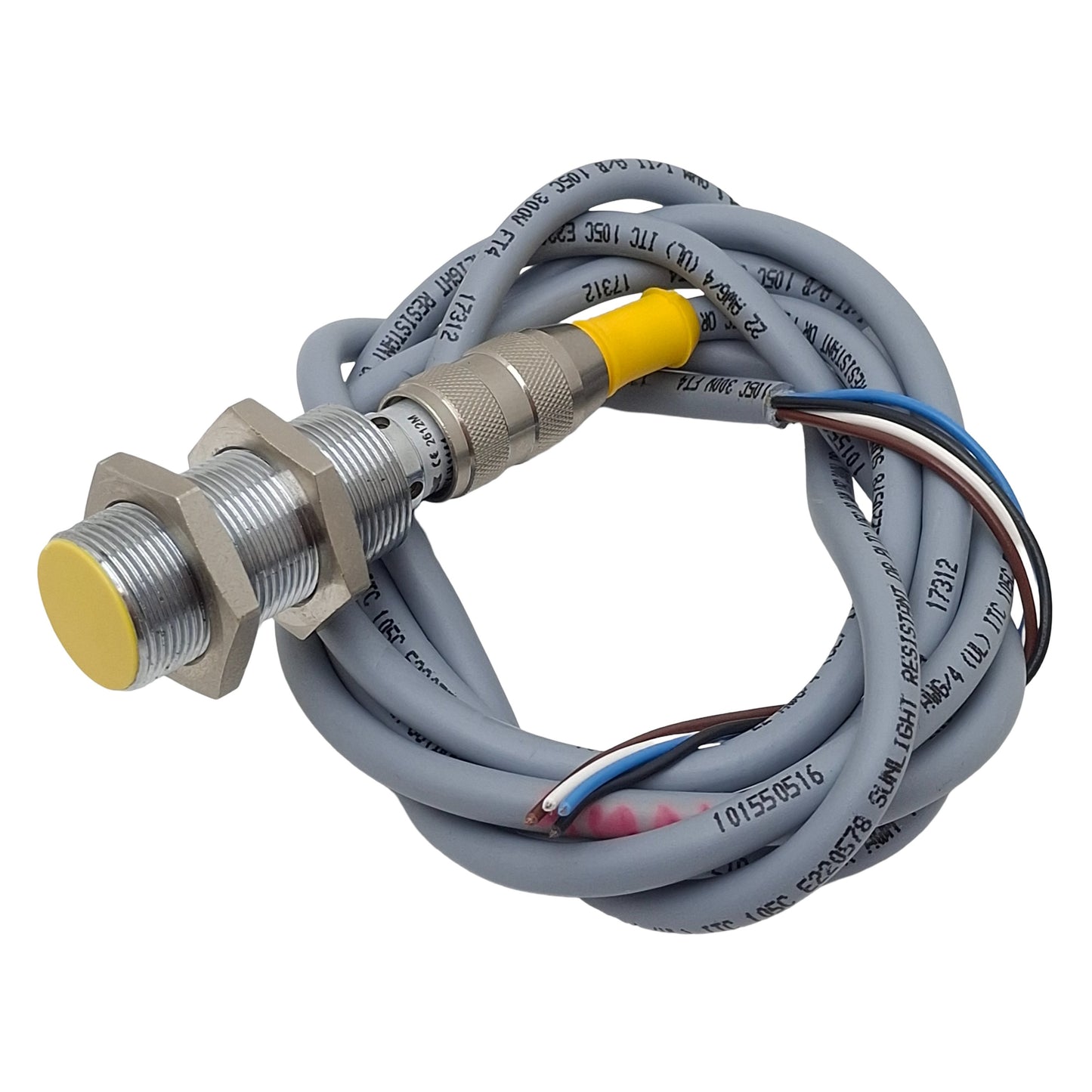 Used Turck Bi5-M18-VP4X-H1141 Inductive Sensor, PNP, 5mm Range, 10-65VDC, M18 x 1