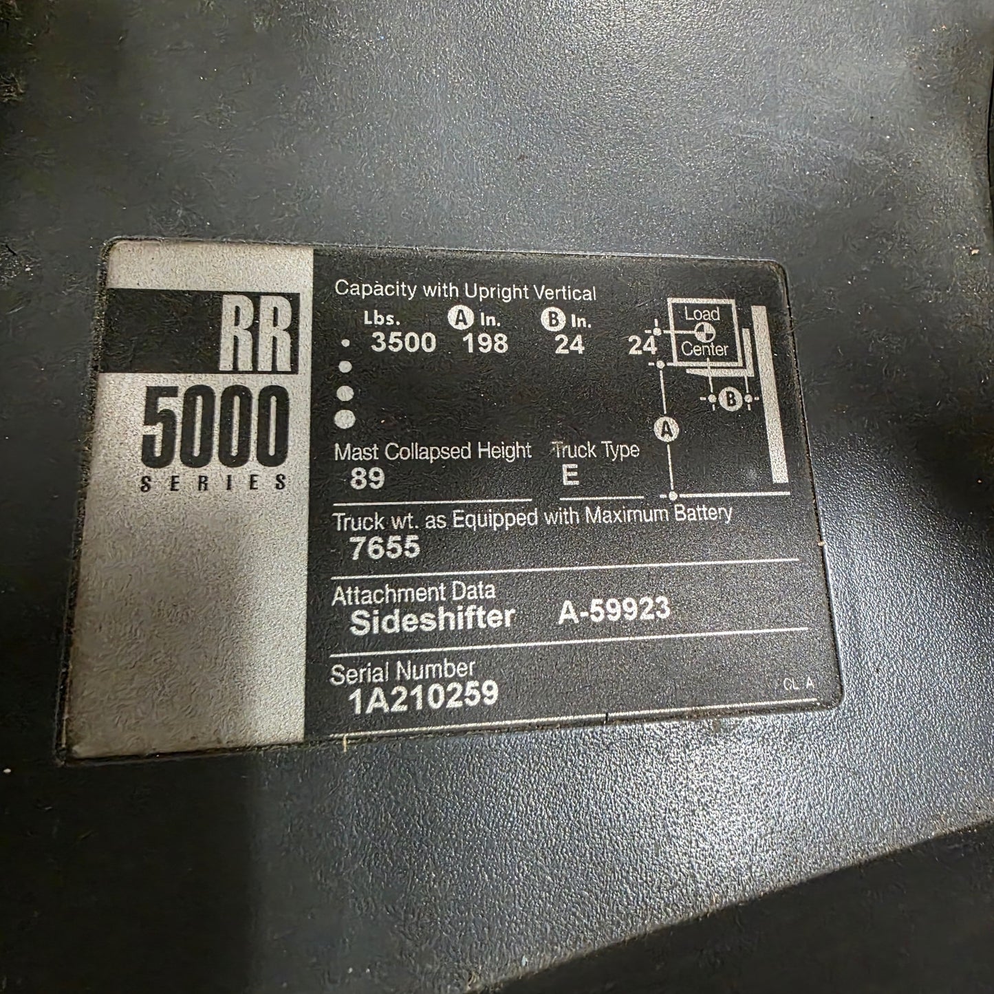 Used Crown RR5010-35 Narrow Aisle Reach Truck W/ Sideshift 3500Lbs Cap 198" Lift 24V