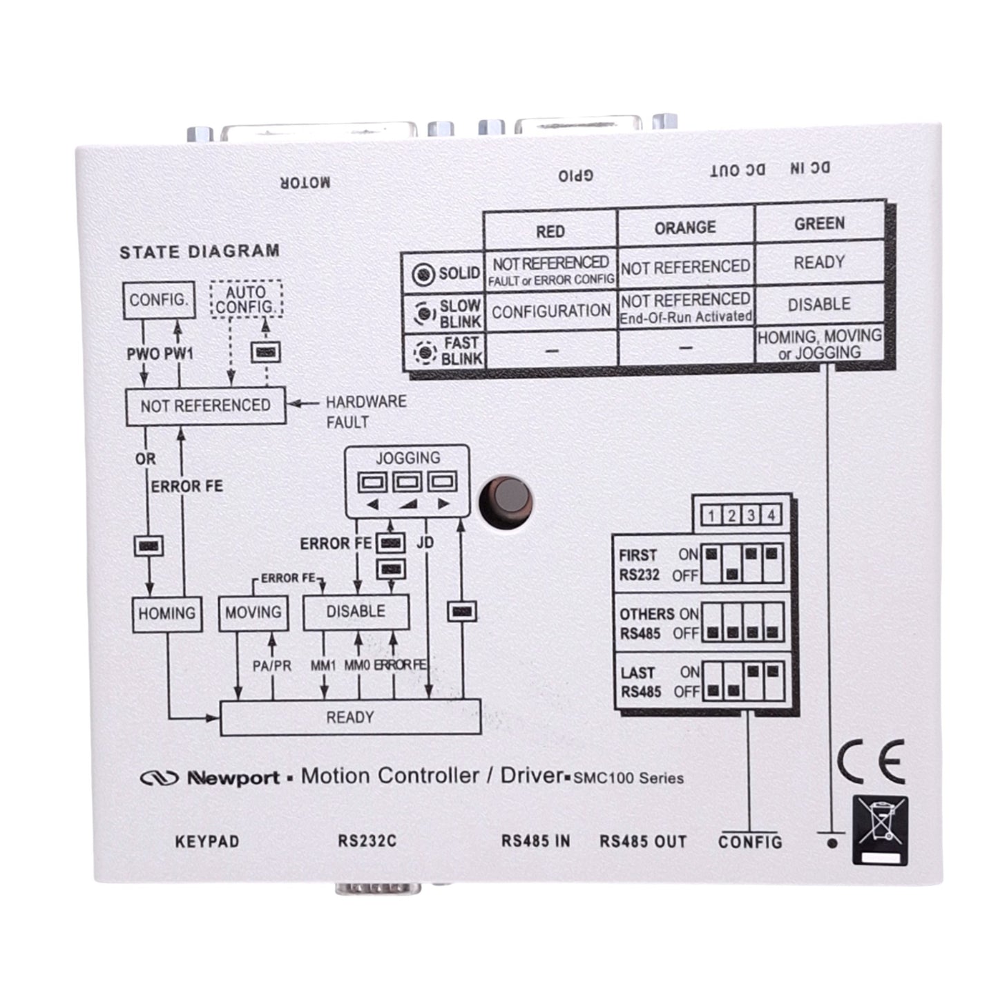 Used Newport SMC100CC Motion Controller/Driver for DC Servo Motor, 48VDC 1.5A Out