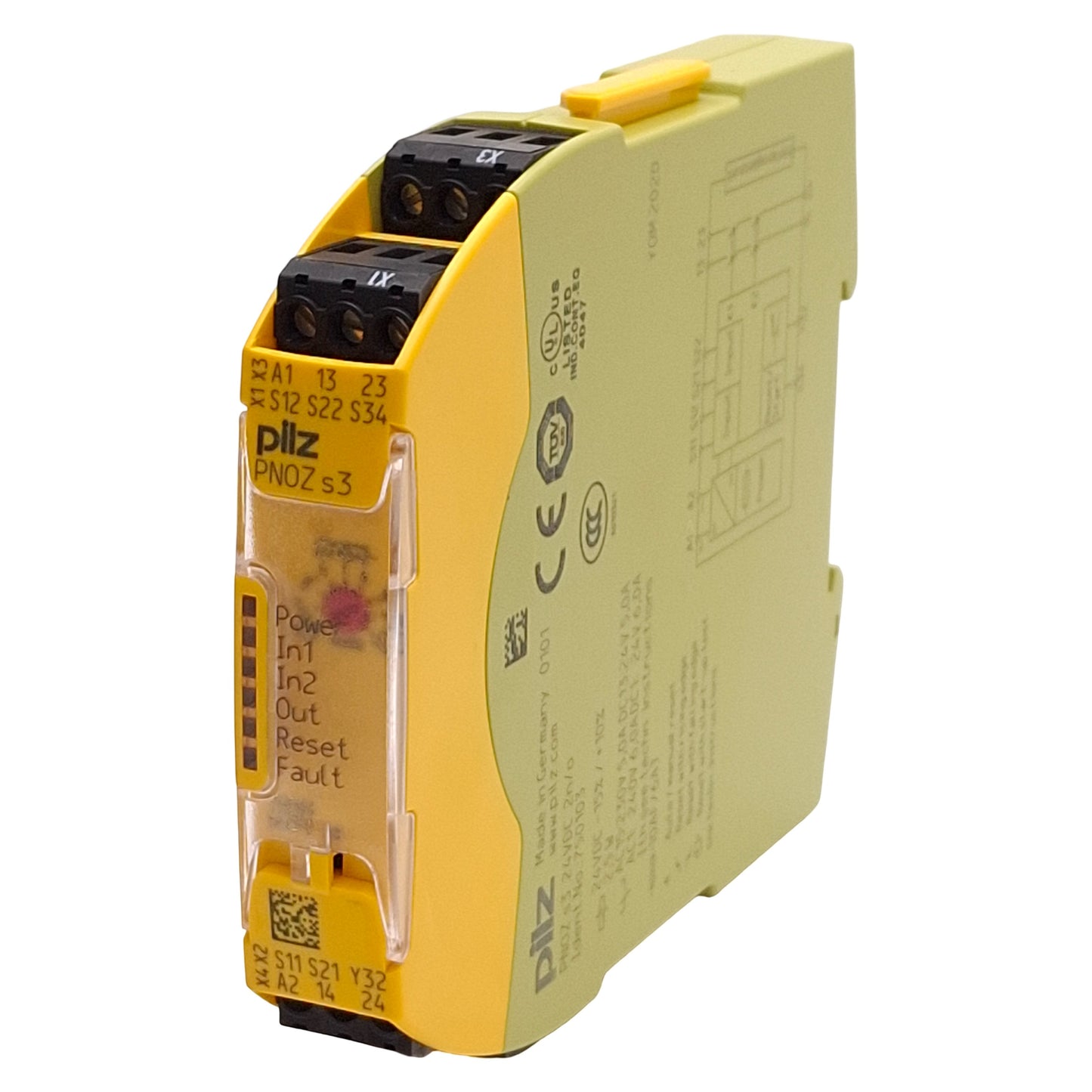 Used Pilz 750103 PNOZ s3 24VDC 2n/o Safety Relay, 1 or 2 Channel, 2NO+1SC, 24VDC