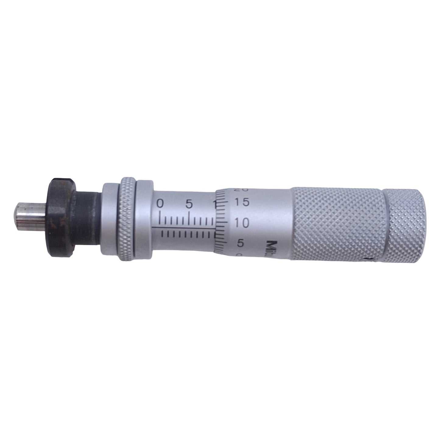 Used Mitutoyo 148-854 Micrometer Head w/Clamp Nut 0-13mm Range, 0.01mm Grad