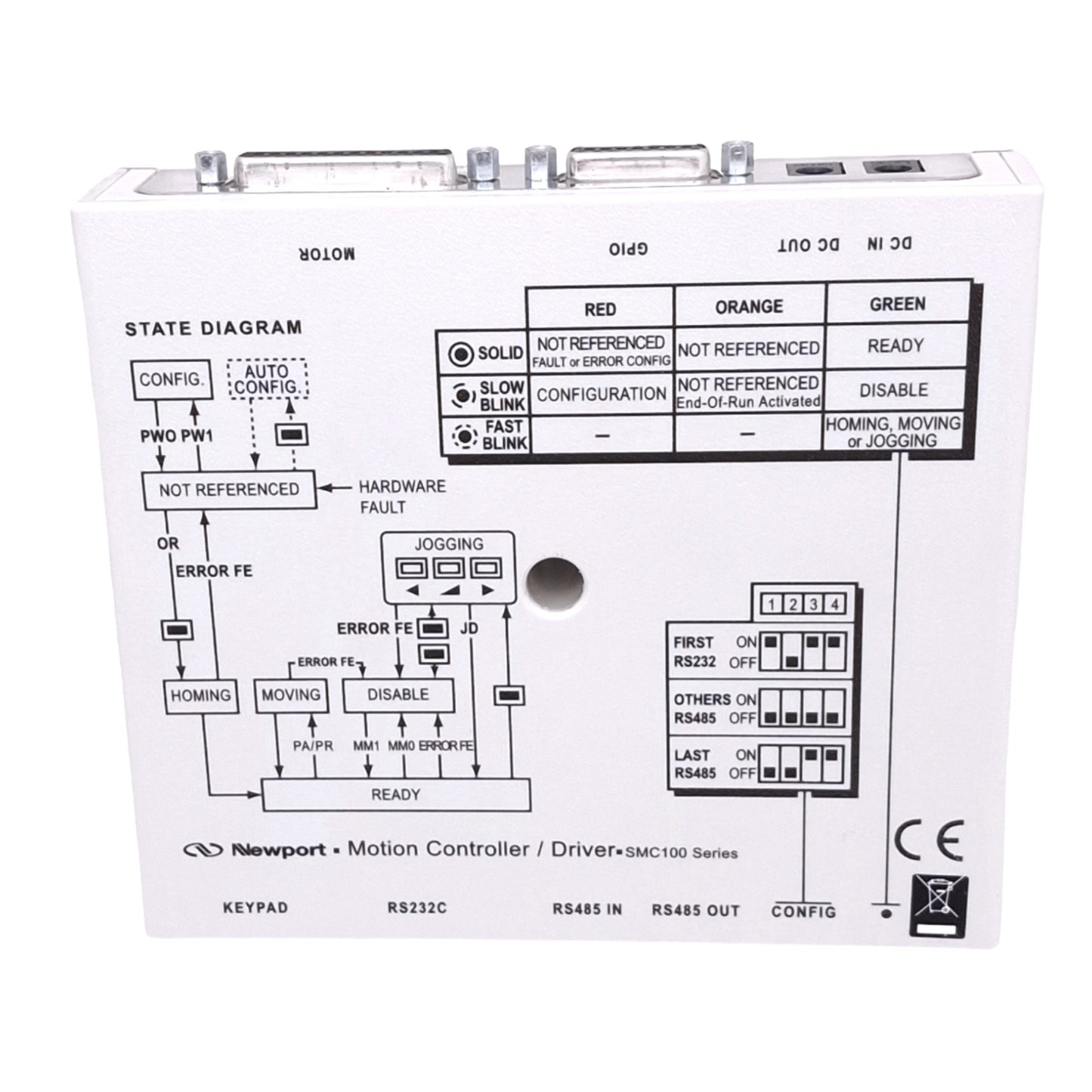 Used Newport SMC100PP Motion Controller/Driver for Stepper Motor, 48VDC 1.1A Out