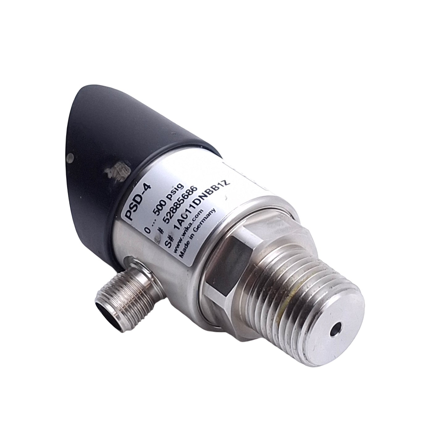 Used Wika PSD-4 Electronic Pressure Switch w/Display 0-500psi, 15-35VDC, 4-20mA Out