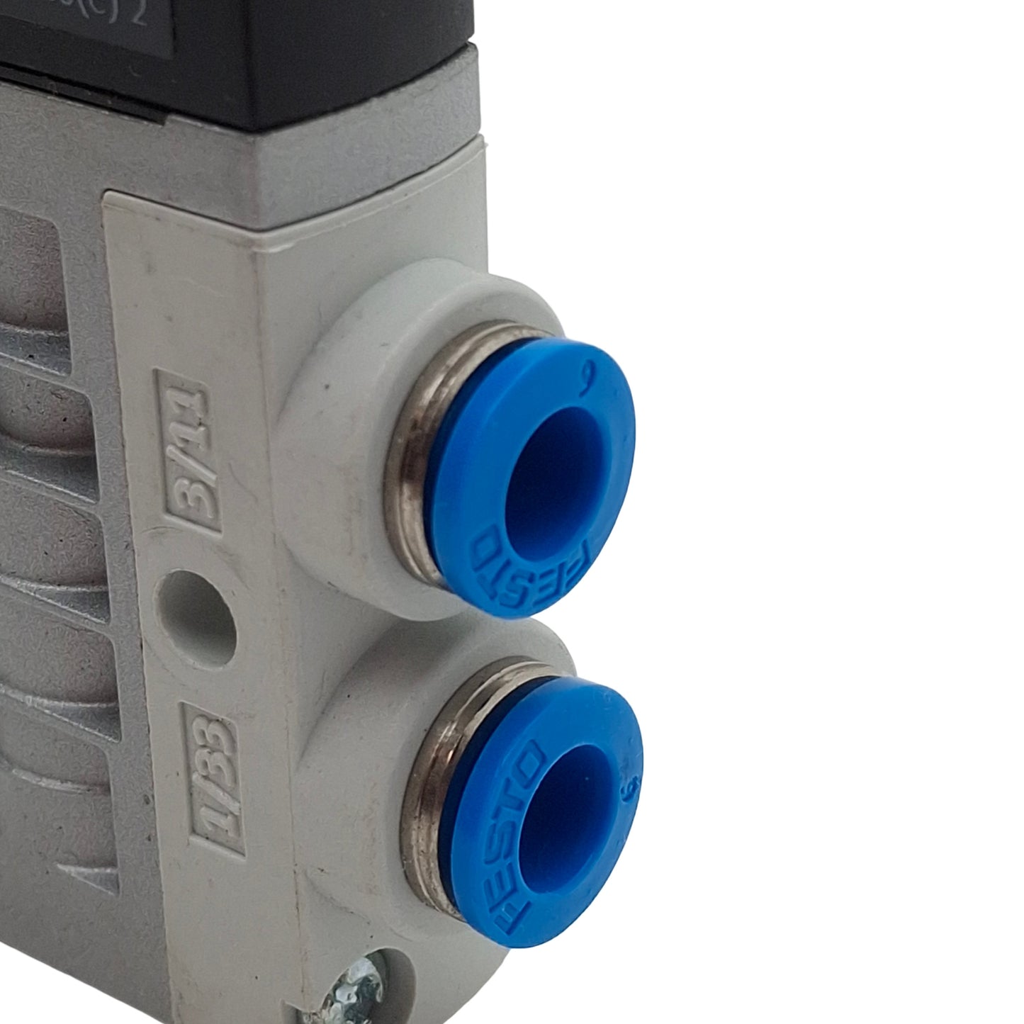 Used Festo MHE3-M1H-3/2G-QS-6 Solenoid Valve, 3/2-Way, -0.9-8bar, QS-6, 24VDC Coil