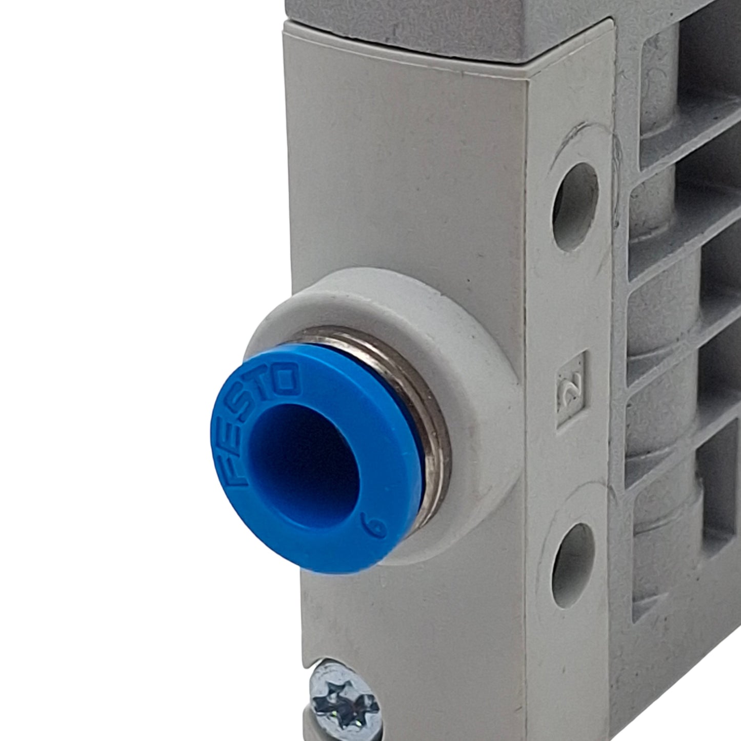 Used Festo MHE3-M1H-3/2G-QS-6 Solenoid Valve, 3/2-Way, -0.9-8bar, QS-6, 24VDC Coil