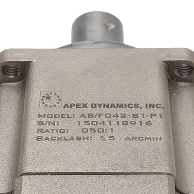 Used Apex Dynamics AB/F042-S1-P1 Planetary Gearbox, 2-Stage 50:1 Ratio, 22Nm, 5000rpm