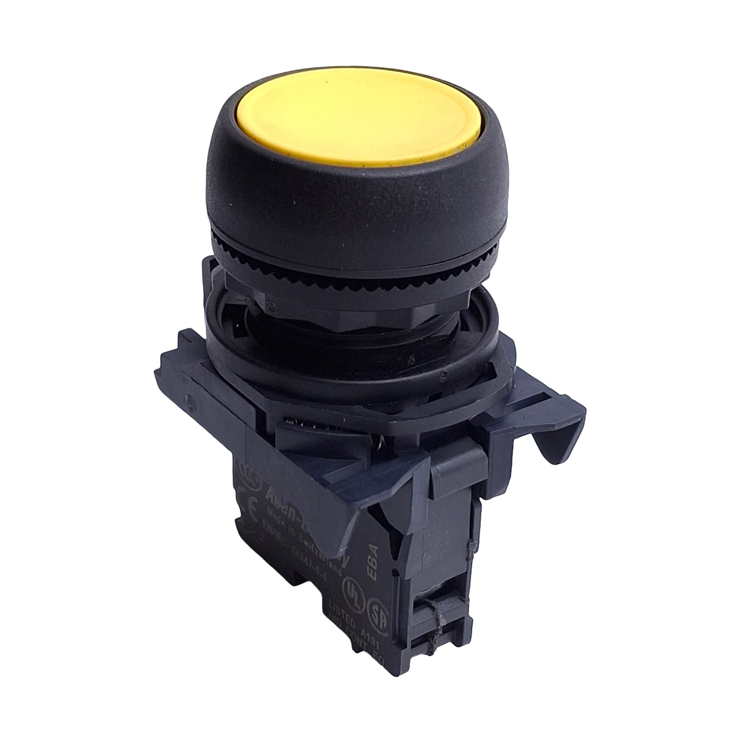 Used Allen Bradley 800FP-F5 Momentary Flush Non-Illuminated Yellow, Pushbutton 1NO