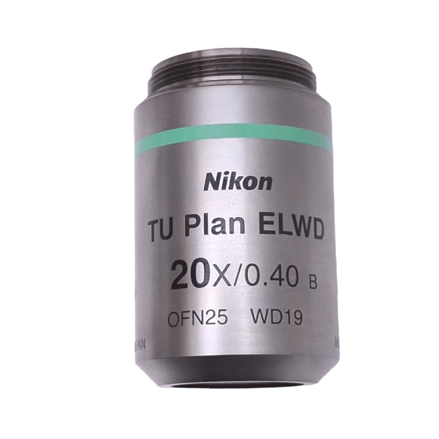 Used Nikon MUE21200 TU Plan ELWD 20X Microscope Objective Lens 20x, NA 0.40, M25x0.75