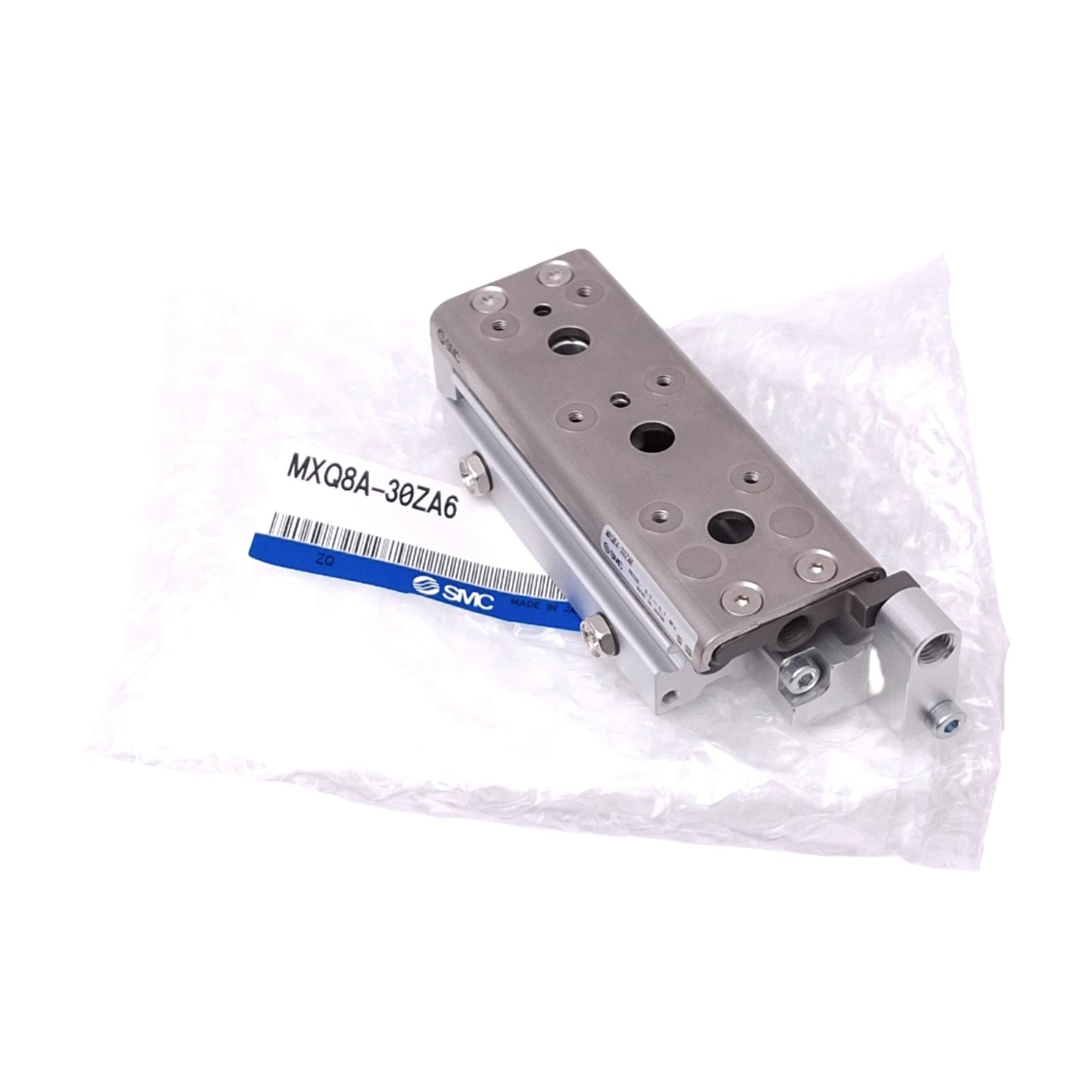 New SMC MXQ8A-30ZA6 Air Slide Table, 8mm Bore, 30mm Stroke, M5, 0.7MPa Max