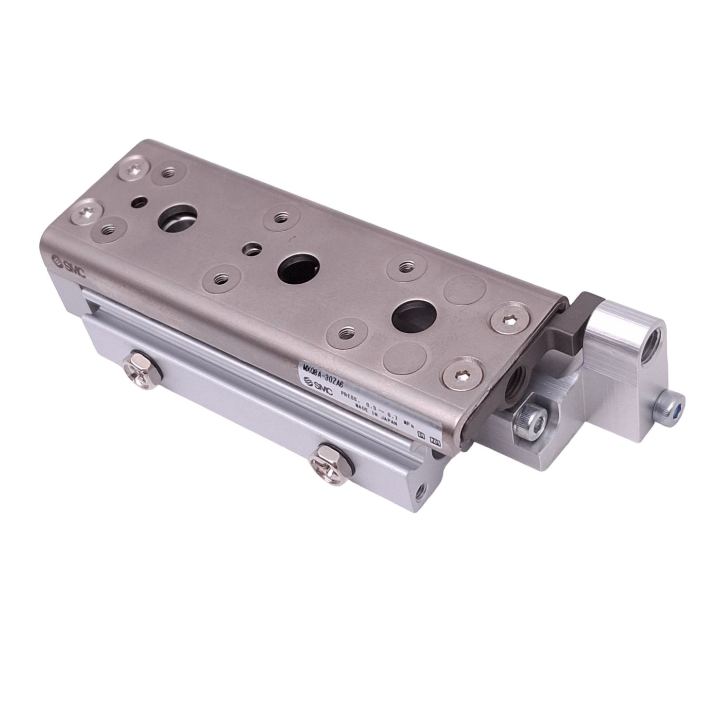New SMC MXQ8A-30ZA6 Air Slide Table, 8mm Bore, 30mm Stroke, M5, 0.7MPa Max