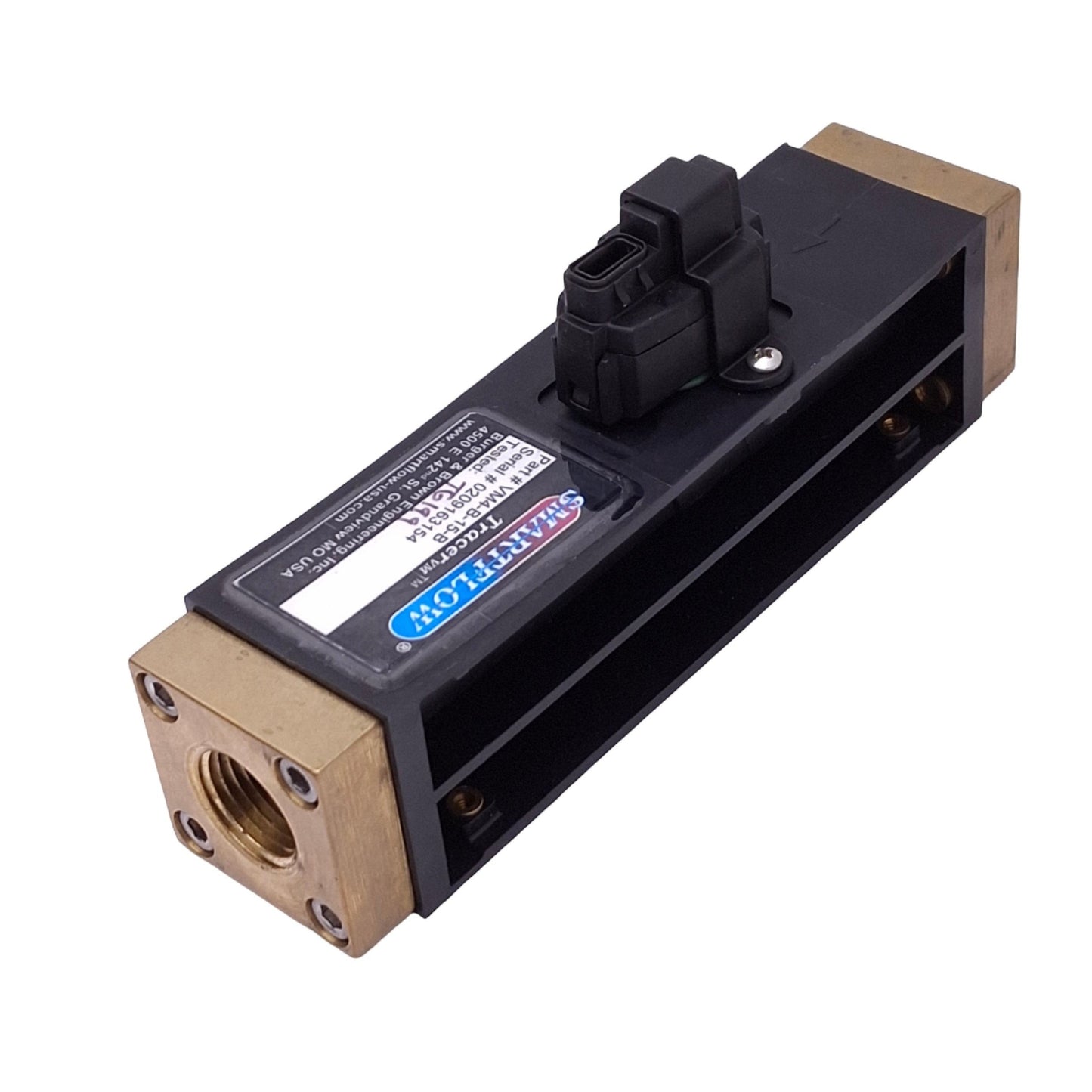 Used SmartFlow VM4-B-15-B TracerVM Flowmeter, 1/2in NPT, 15L/m Max, 0.5-3.5VDC Out