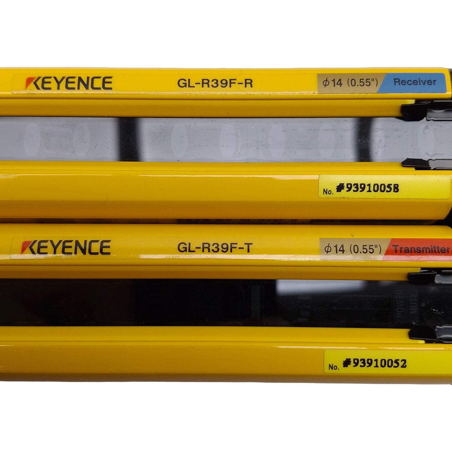 Used Keyence GL-R39F Safety Light Curtain, PNP, ø14mm, 380mm, 0.2-10m Range, 24VDC