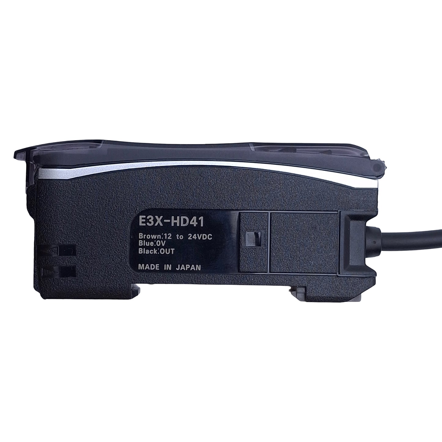 Used Omron E3X-HD41 2M Fiber Optic Sensor Amplifier, PNP, Red 625nm, 12-24VDC, 2m