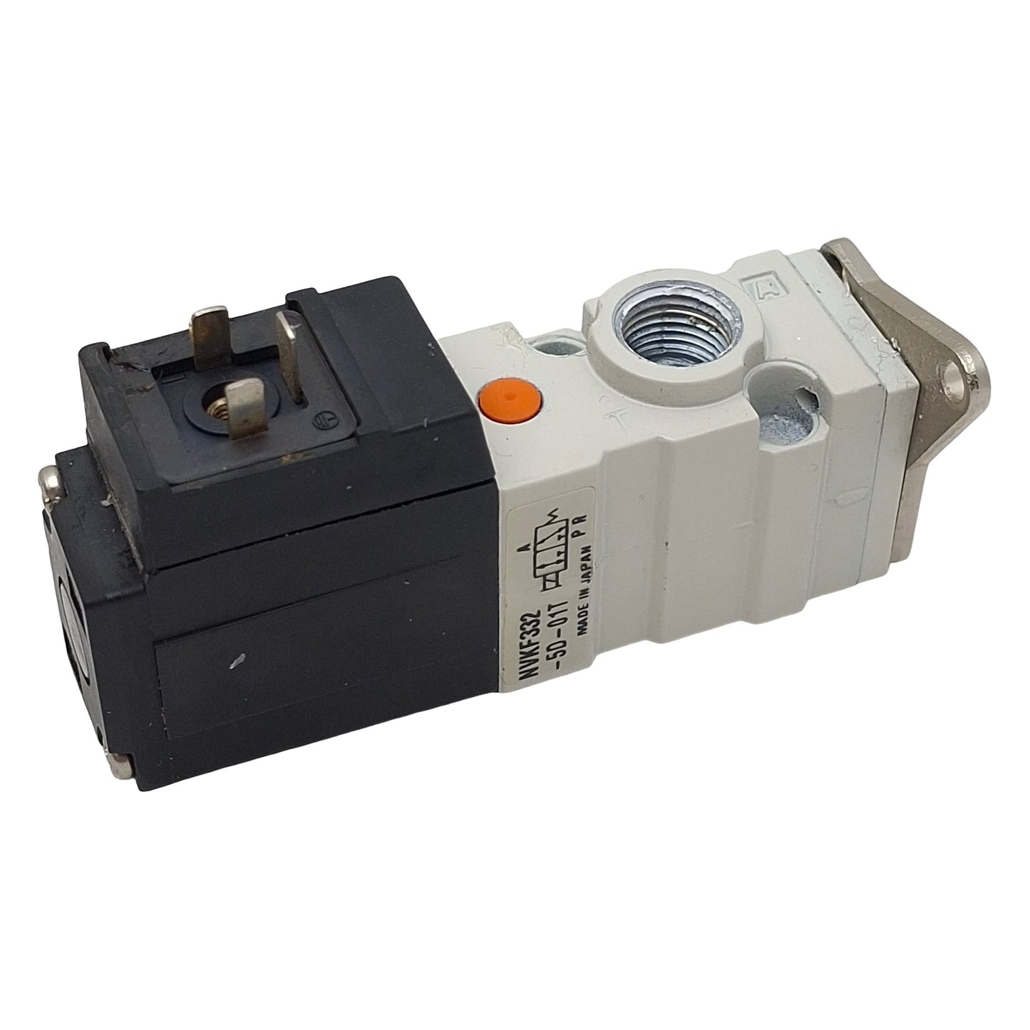 Used SMC NVKF332-5D-01T Solenoid Valve, 3/2-Way, 1/8in NPT, M5, 0-0.7MPa, 24VDC Coil