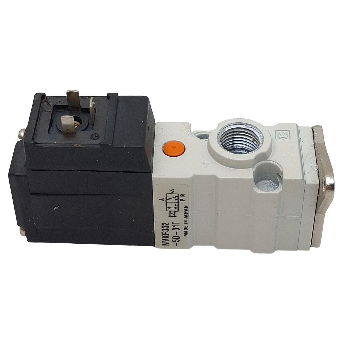 Used SMC NVKF332-5D-01T Solenoid Valve, 3/2-Way, 1/8in NPT, M5, 0-0.7MPa, 24VDC Coil