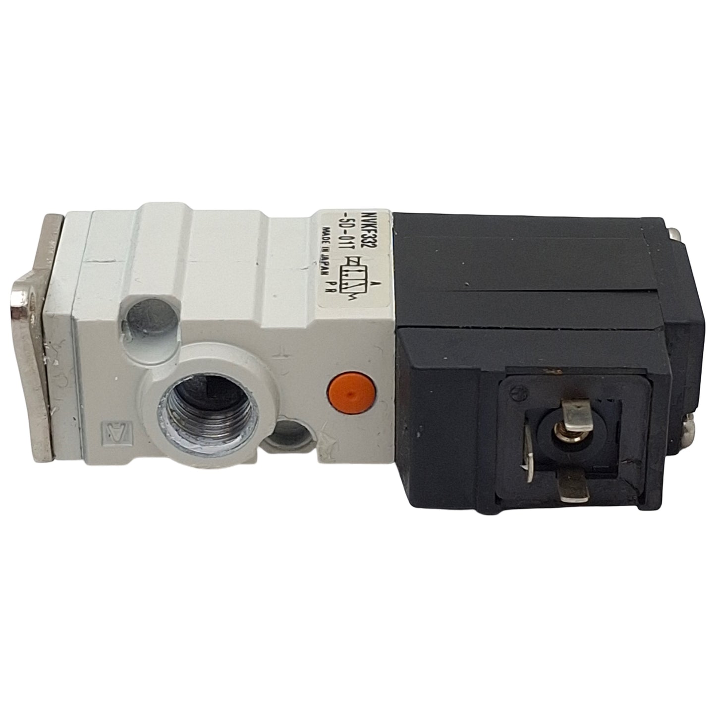Used SMC NVKF332-5D-01T Solenoid Valve, 3/2-Way, 1/8in NPT, M5, 0-0.7MPa, 24VDC Coil