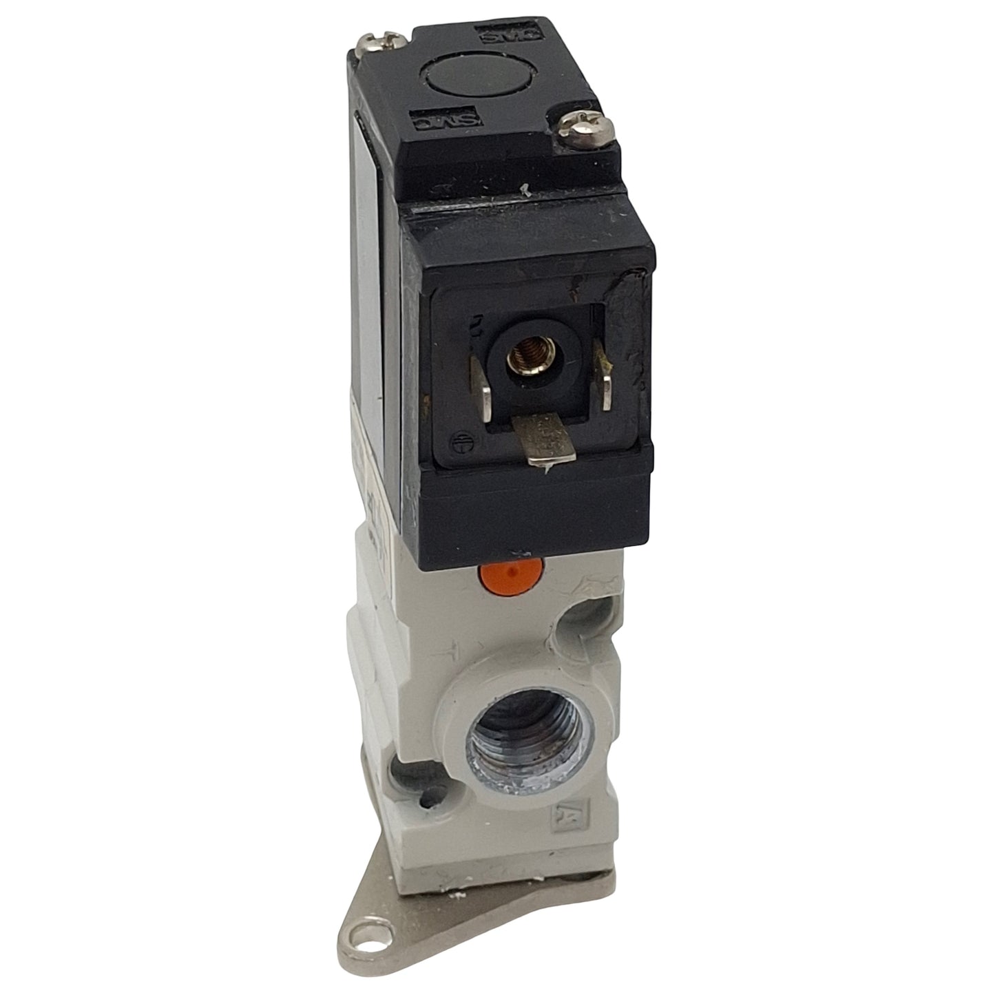 Used SMC NVKF332-5D-01T Solenoid Valve, 3/2-Way, 1/8in NPT, M5, 0-0.7MPa, 24VDC Coil