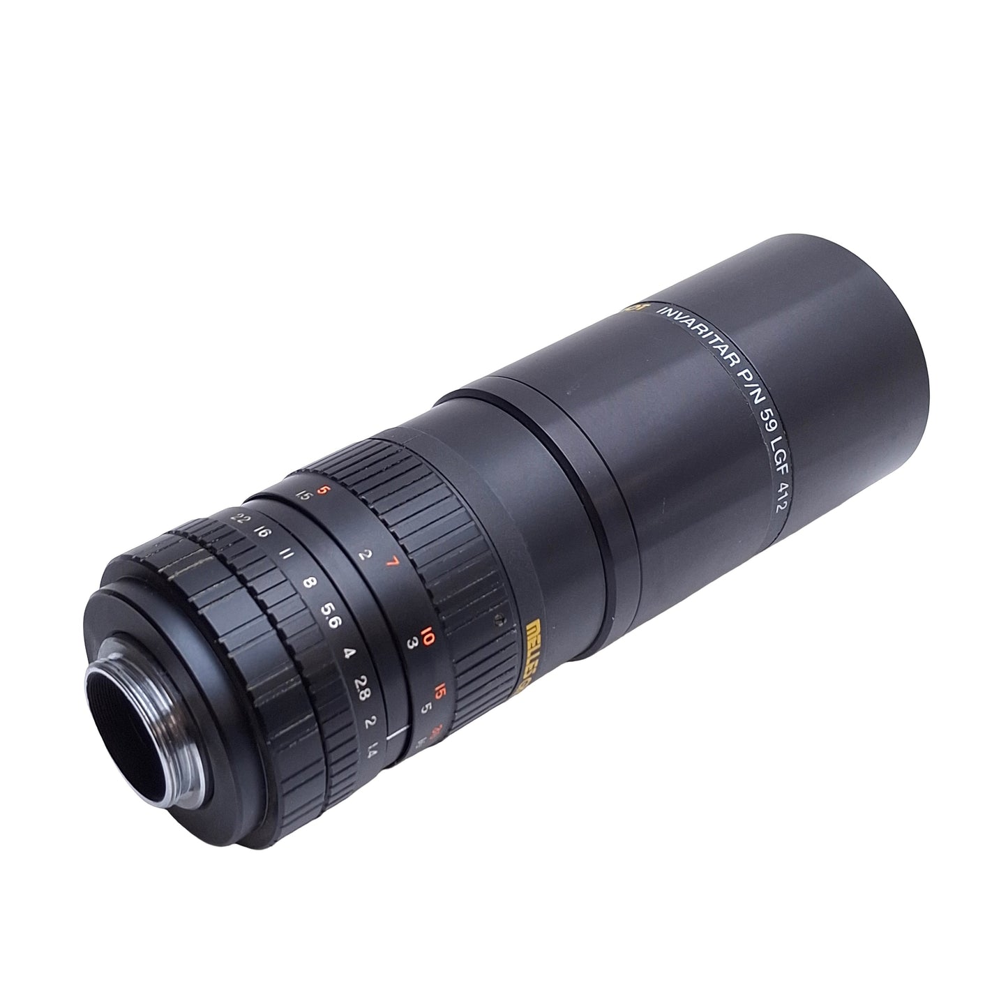 Used Melles Griot 59LGC550 Invaritar Machine Vision Lens 1-10m FL, 59LGF412, *Debris*