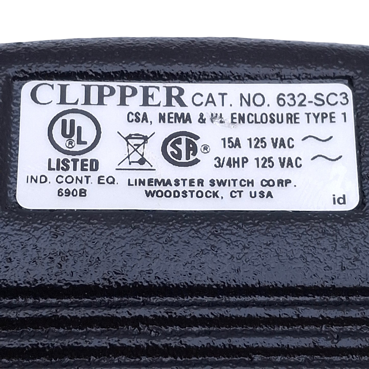 New – Open box Linemaster 632-SC3 Clipper Momentary Foot Switch SPST-NO, 3/4HP 15A 125VAC
