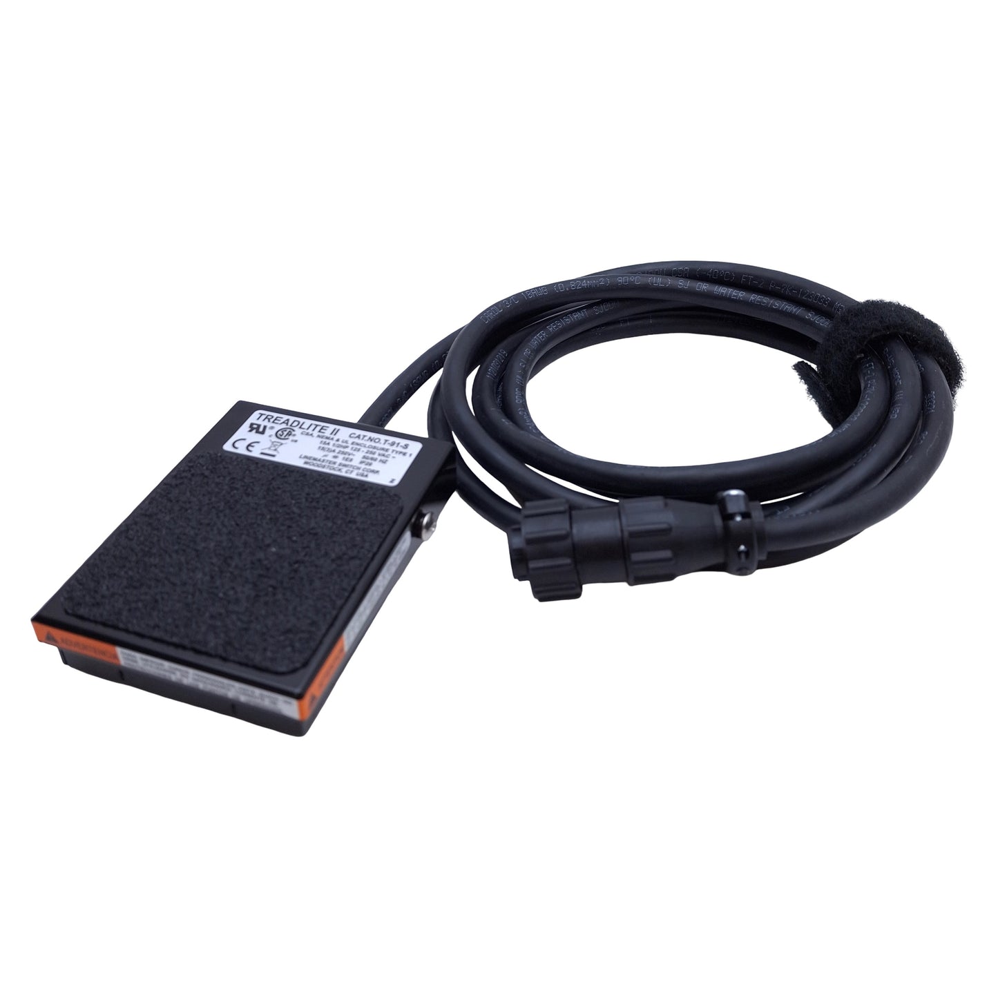 Used Linemaster T-91-S Treadlite II Momentary Foot Switch SPST, 1/2HP 125VAC 10A, 6ft