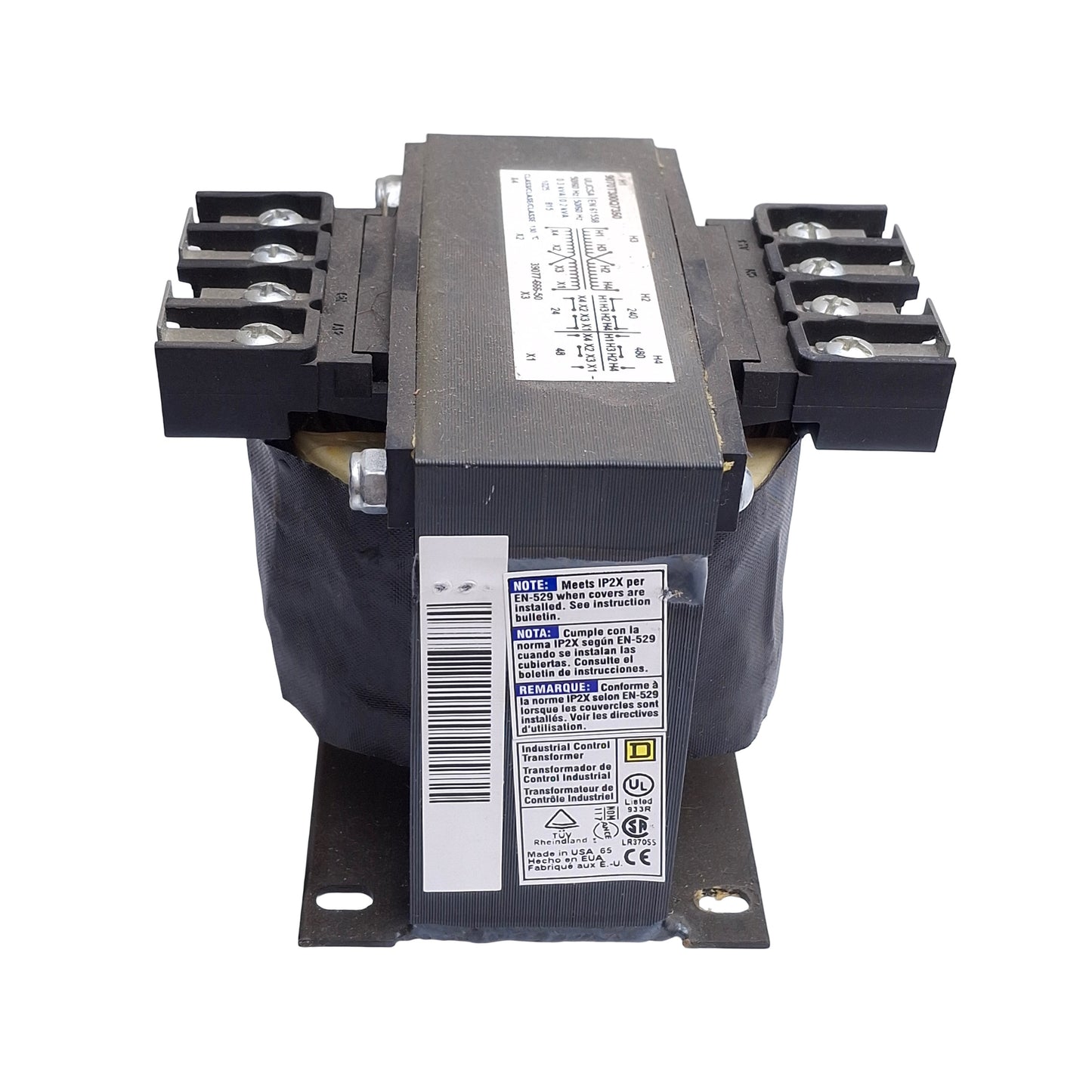 Used Square D 9070T300Q7350 Control Transformer 240/480VAC Prim, 24/48VAC Secon 300VA