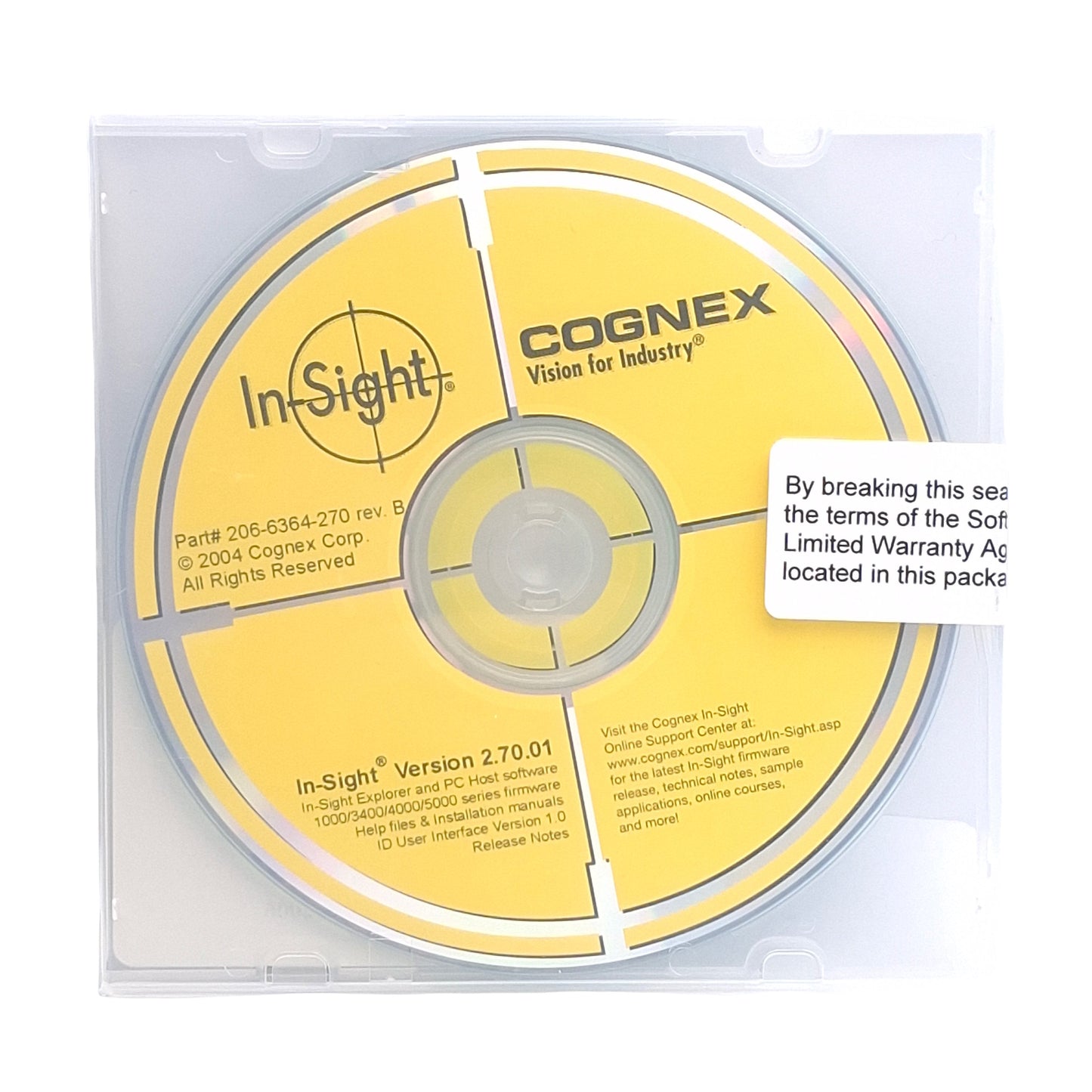 Used Cognex 206-63-64-270 Rev. B In-Sight Explorer & PC Host Software CD Ver. 2.70.01