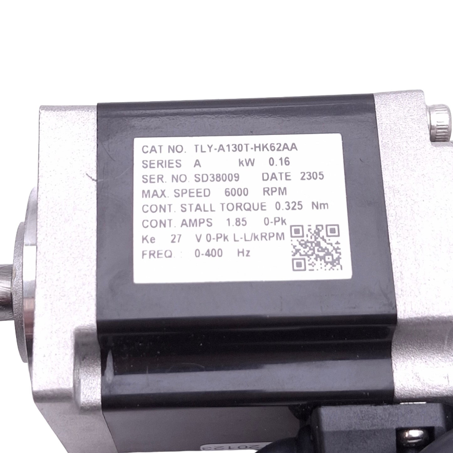 Used Allen Bradley TLY-A130T-HK62AA Servo Motor, 0.16kW, 3ph 230VAC, 6000rpm Max