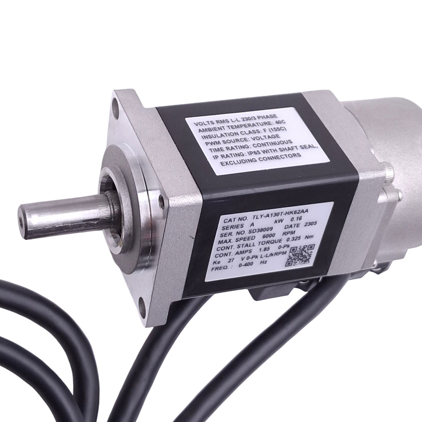 Used Allen Bradley TLY-A130T-HK62AA Servo Motor, 0.16kW, 3ph 230VAC, 6000rpm Max
