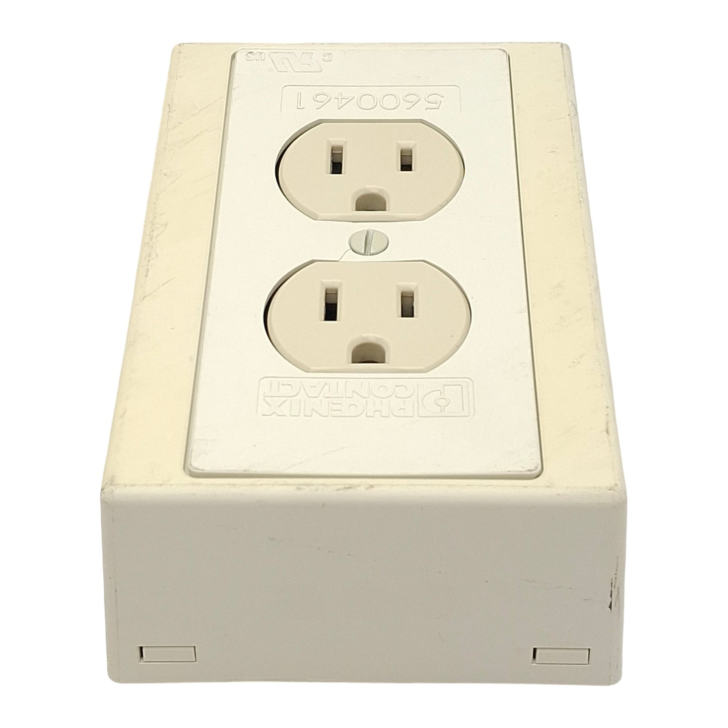 Used Phoenix Contact 5600461 Standard Duplex Receptacle, 6-Pole, 120VAC 15A, DIN Rail