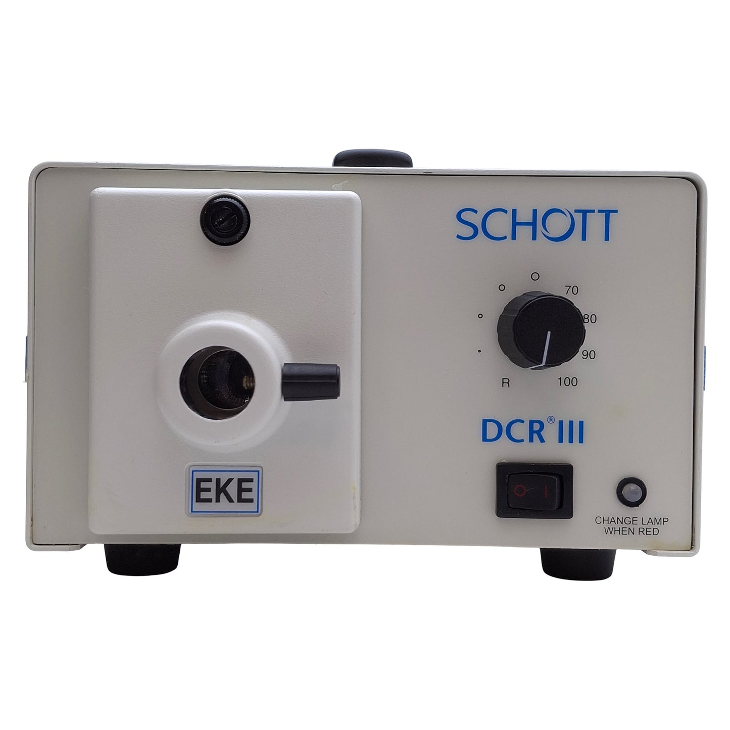 Used Schott A20800 DCR III Fiber Optic Light Source, EKE Lamp, 150W, 90-265VAC
