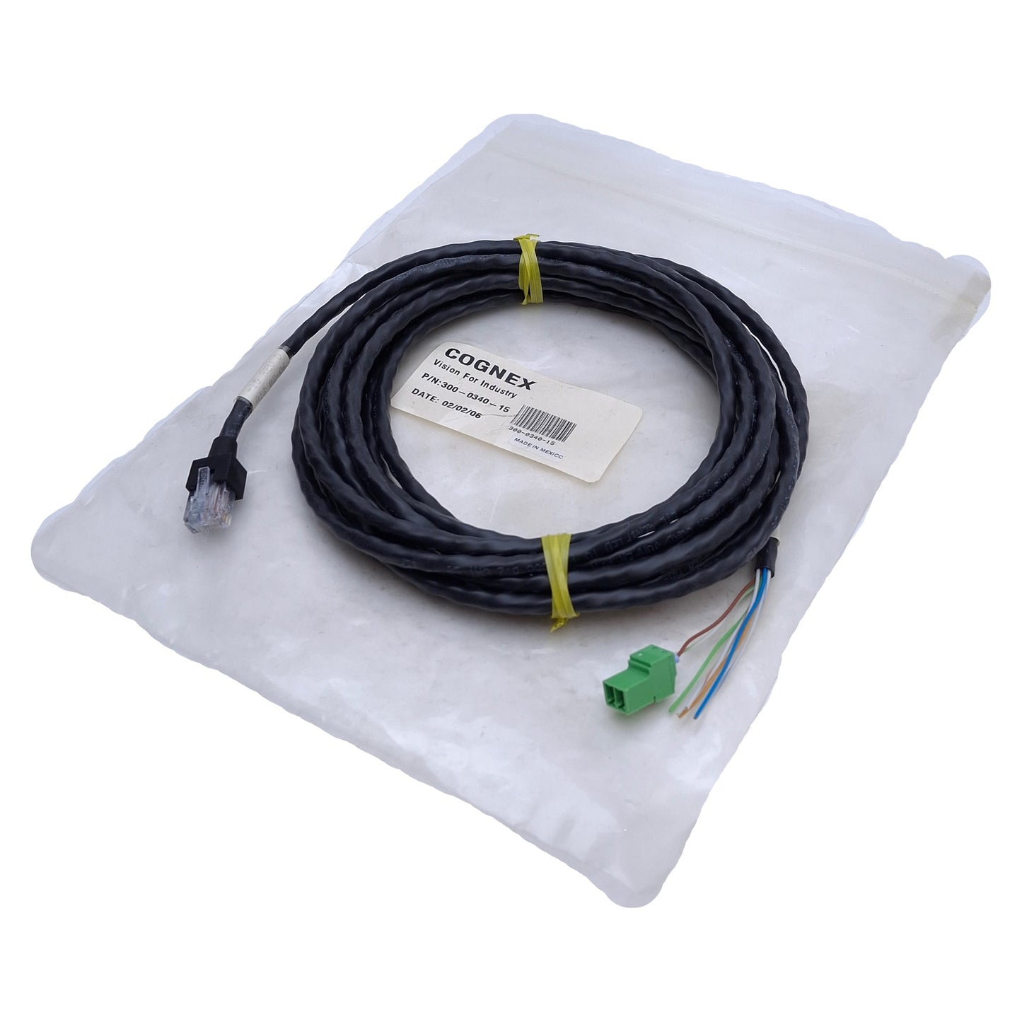 New Cognex 300-0340-15 In-Sight 1000 Breakout Cable, RJ45 to Leads, 15ft Length
