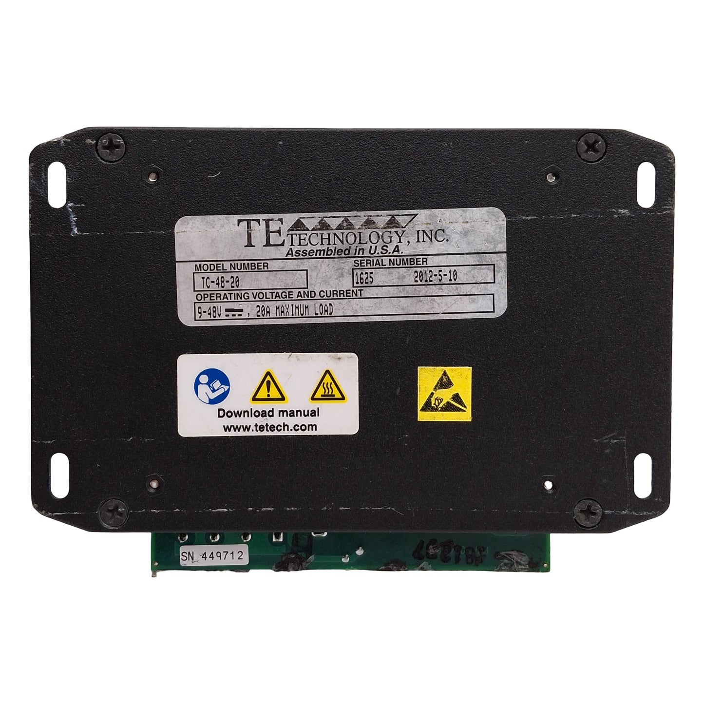 Used TE TC-48-20 Thermoelectric Temperature Controller, -20°C to +100°C, 9-48VDC