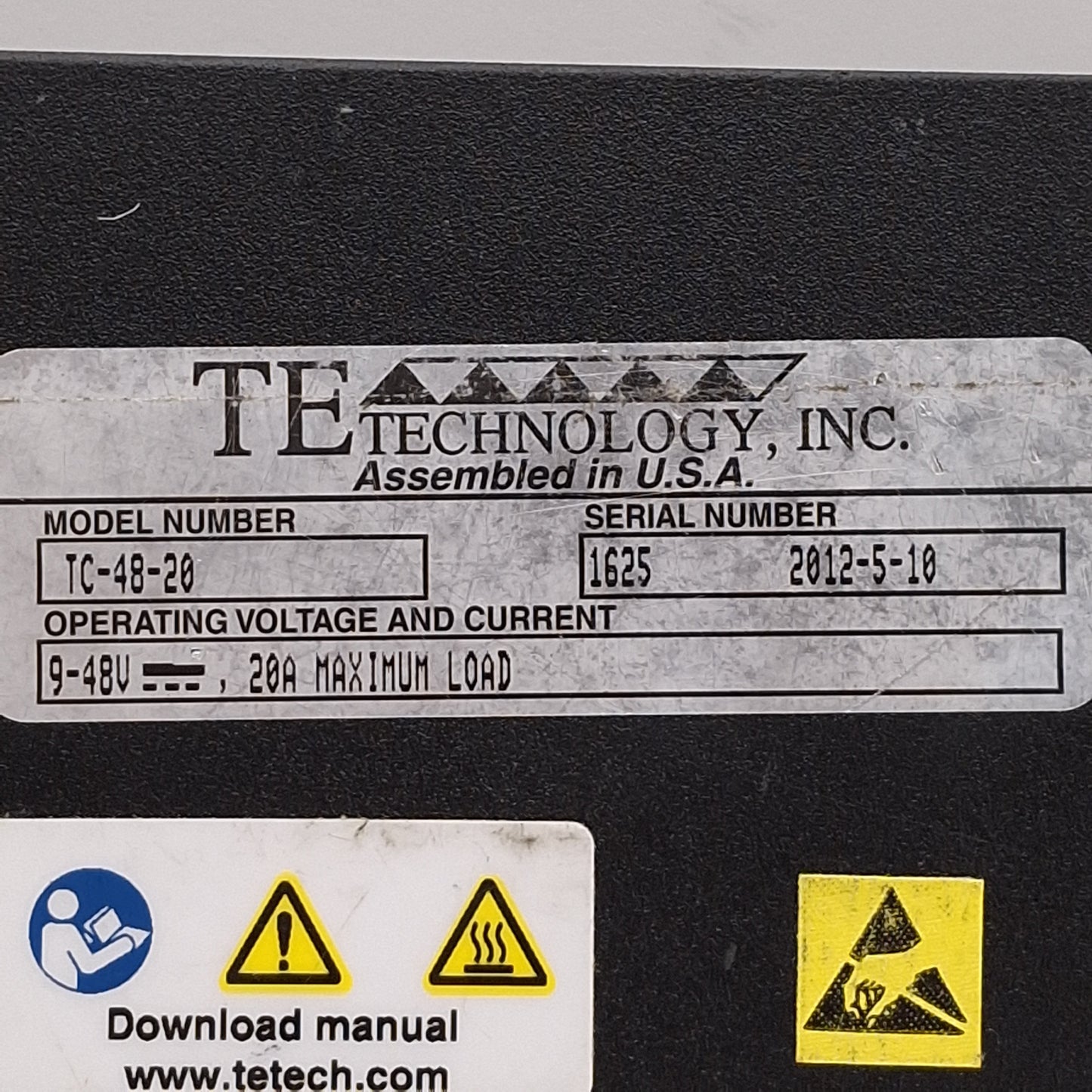 Used TE TC-48-20 Thermoelectric Temperature Controller, -20°C to +100°C, 9-48VDC