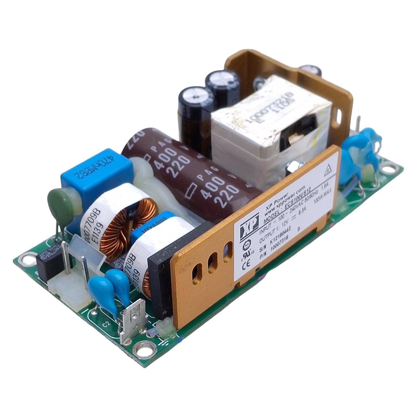 Used XP Power ECS100US12 Power Supply Input: 100-240VAC Output: 12VDC 8.3A 100W Max