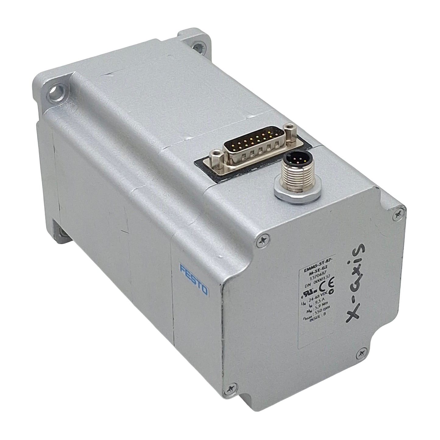 Used Festo EMMS-ST-87-M-SE-G2 Stepper Motor, 2-Phase, 1.8°/Step, 24-48VDC, NEMA34