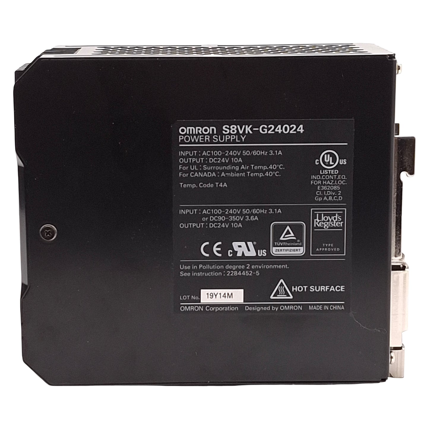 Used Omron S8VK-G24024 Switch Mode Power Supply, 100-240VAC Input, 24VDC Output, 240W