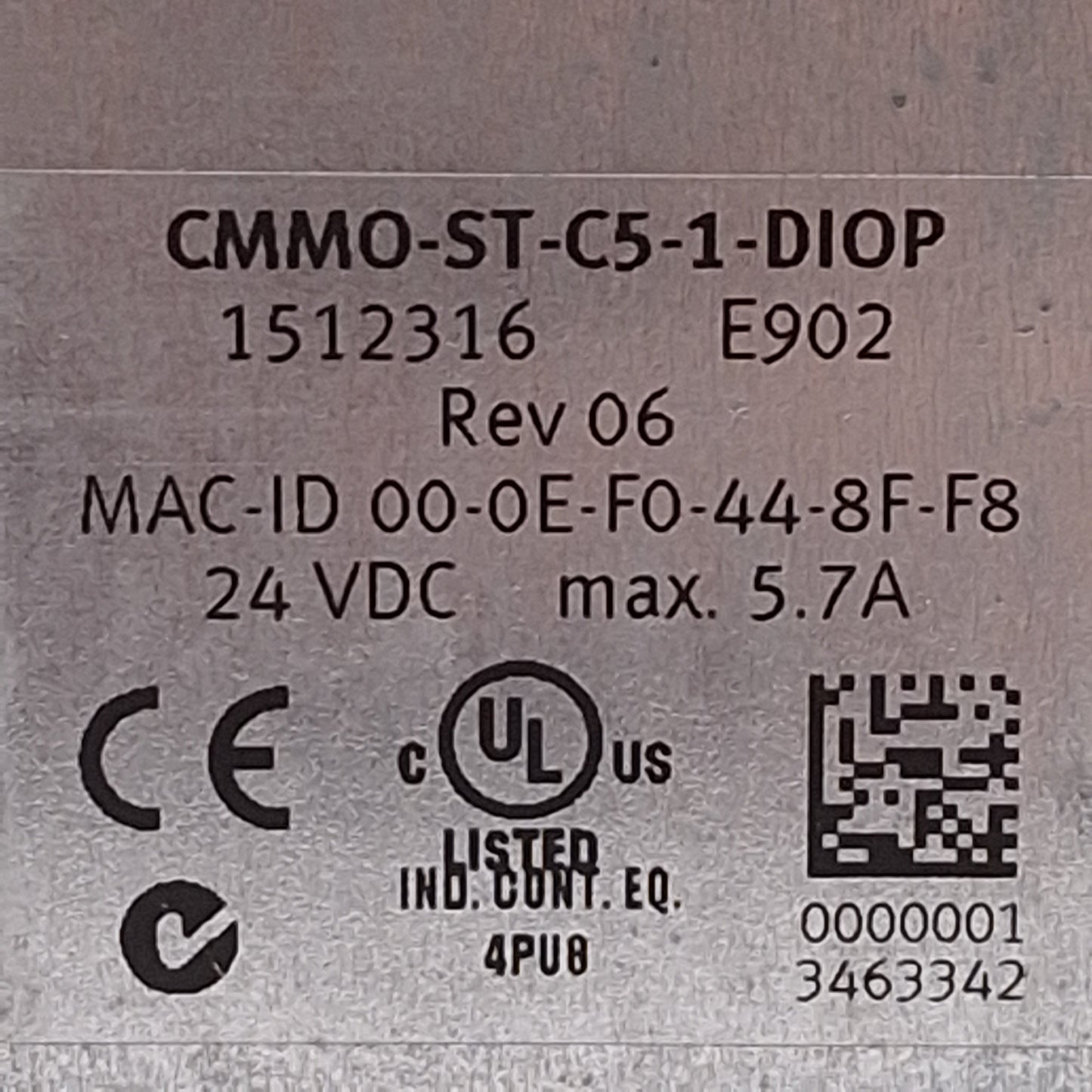 Used Festo 1512316 CMMO-ST-C5-1-DIOP Motor Controller, RJ45, DB25, 24VDC, DIN Rail