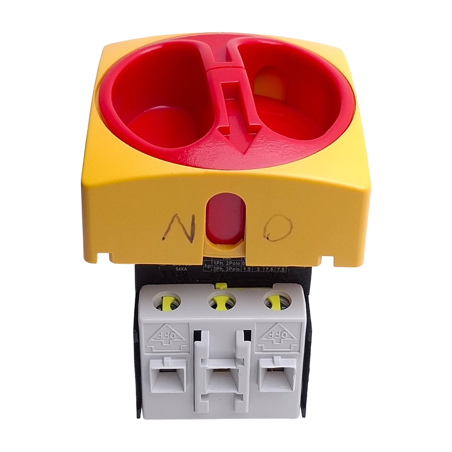 Used BACO 172000 ON-OFF Motor Disconnect Switch, 3-Pole, 600VAC 25A, *Crack*