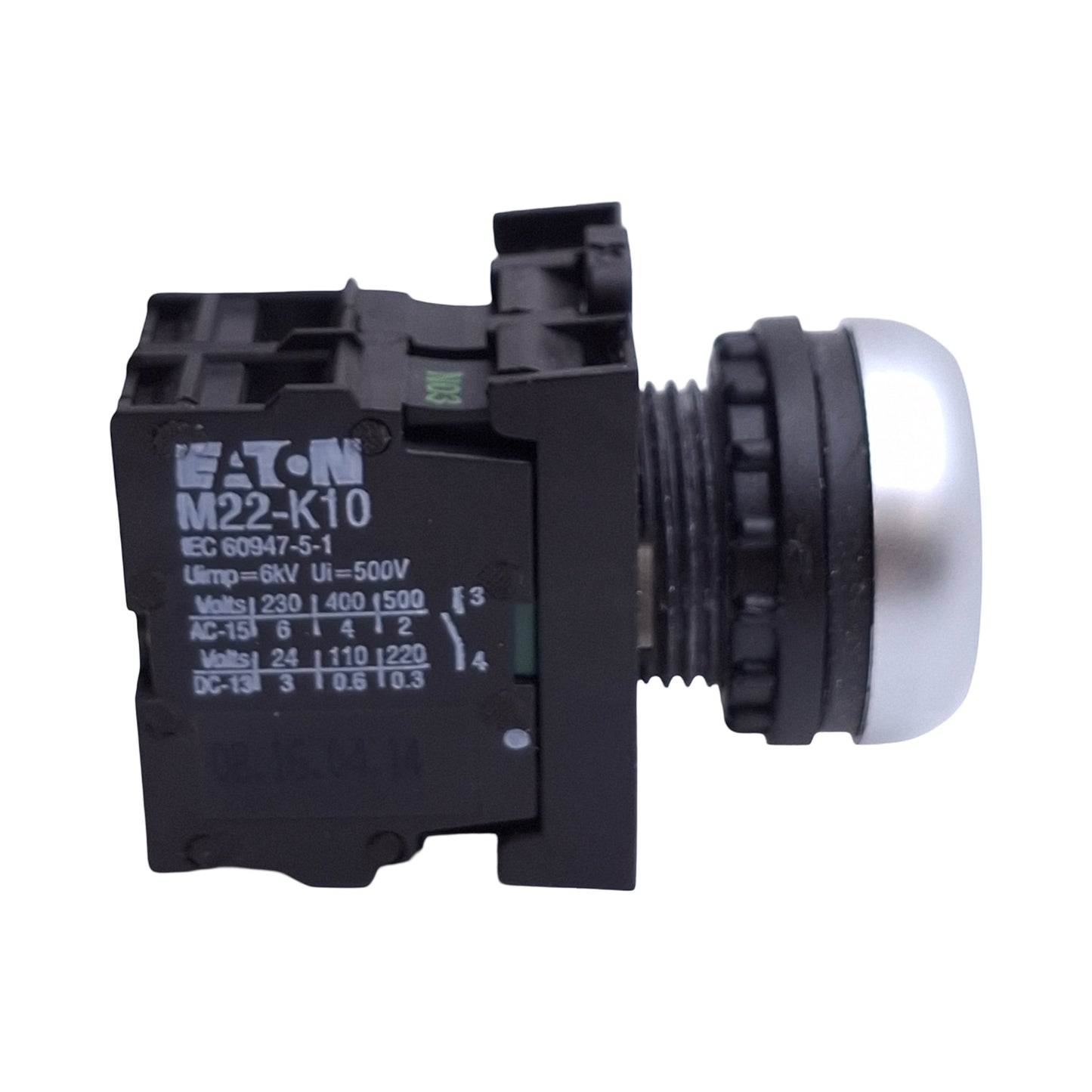 Used Baco L21AH20-3EAYL10 Pushbutton Switch, Momentary, Yellow, 1NO, 500VAC 4A, 22mm