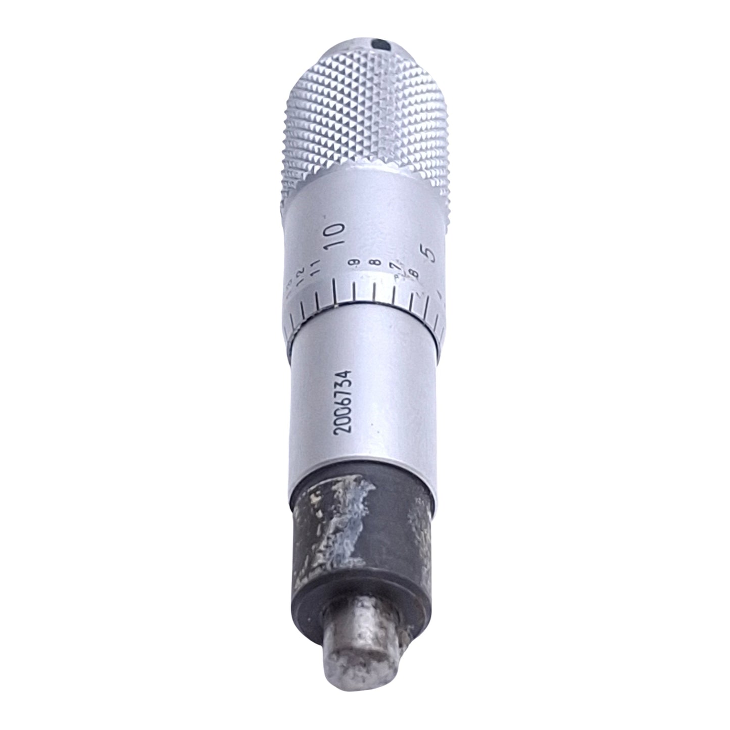 Used Mitutoyo 2006734 Micrometer Head 0-0.500in Range, 0.001in Graduations, Round Tip